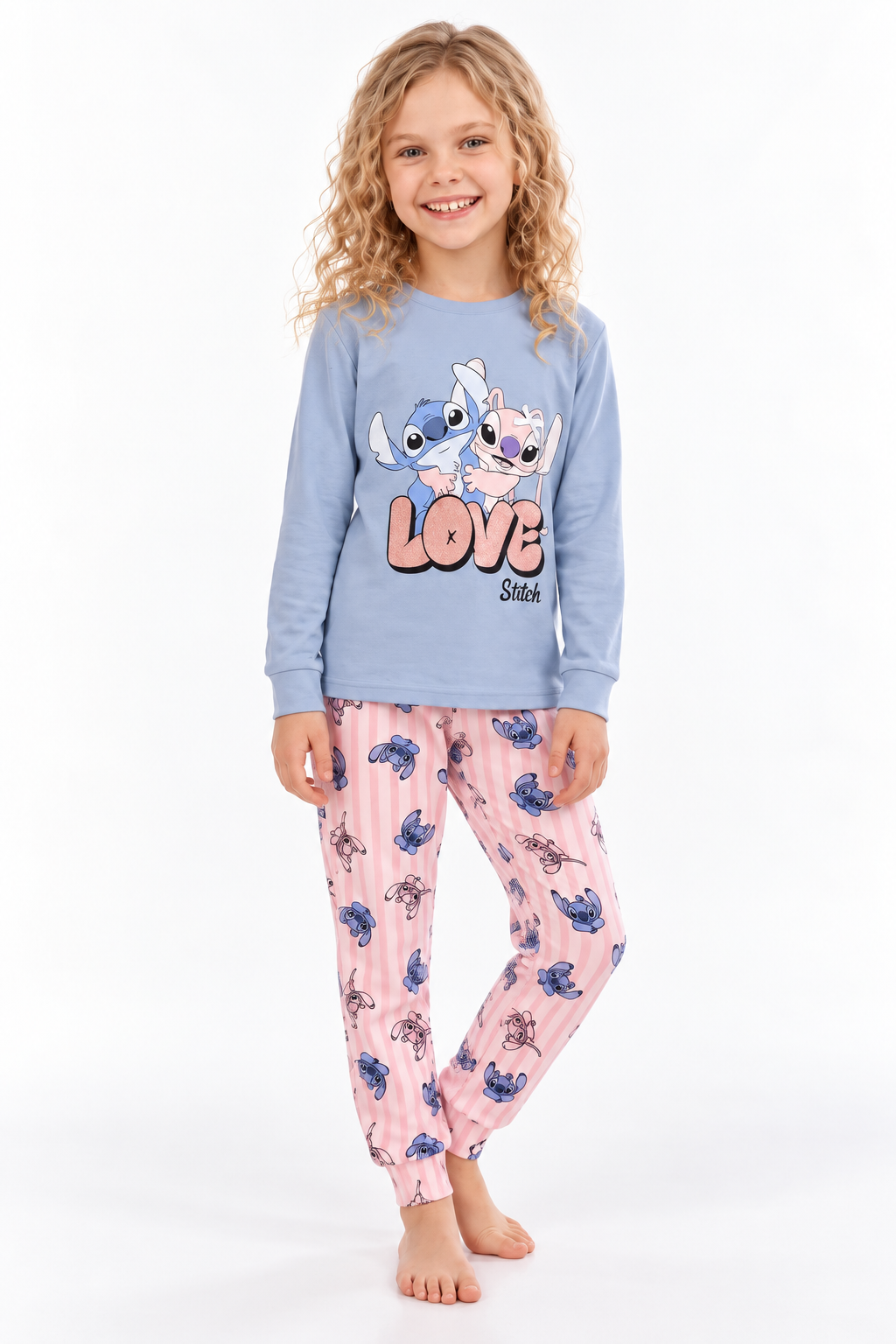 Stich Kız Pijama Takımı - Lila