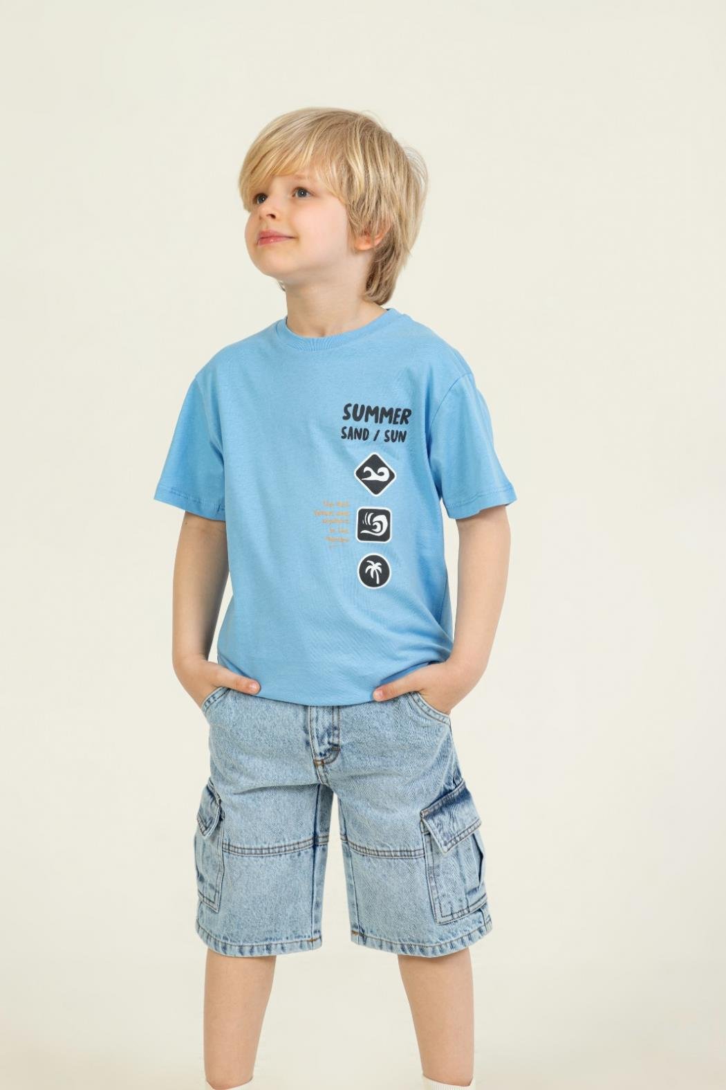 Summer Erkek Tişört - Mavi