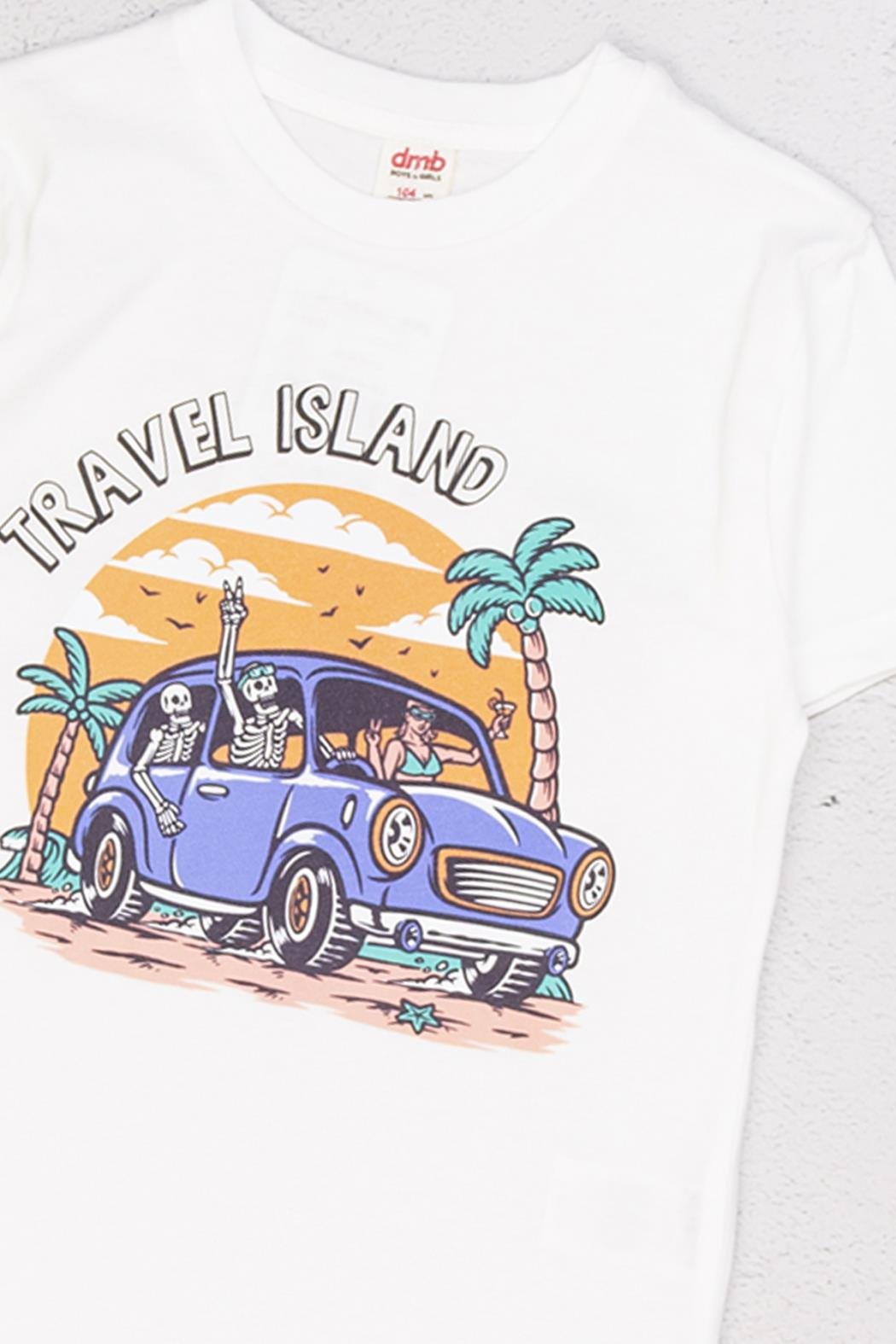 Travel Island Erkek Tişört - Ekru