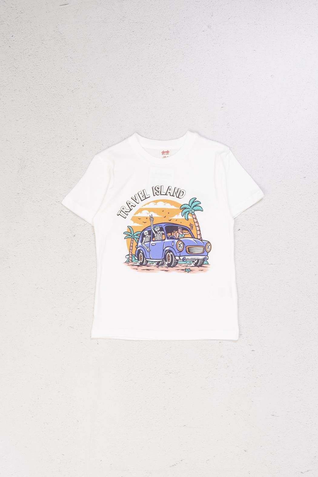 Travel Island Erkek Tişört - Ekru