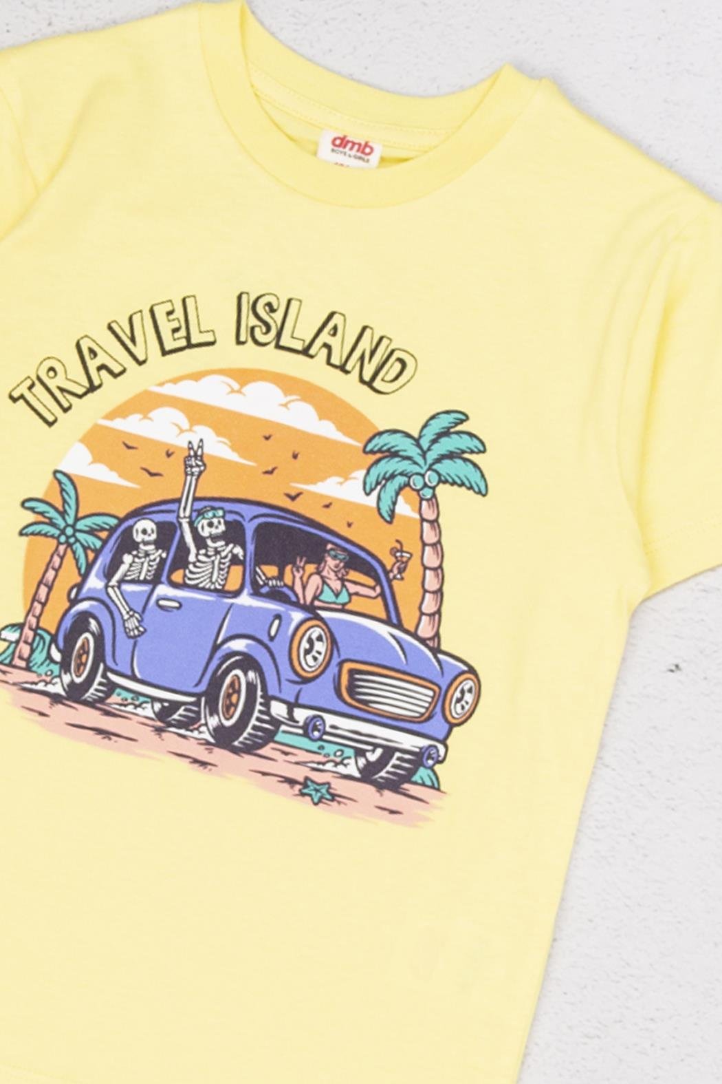 Travel Island Erkek Tişört - Sarı