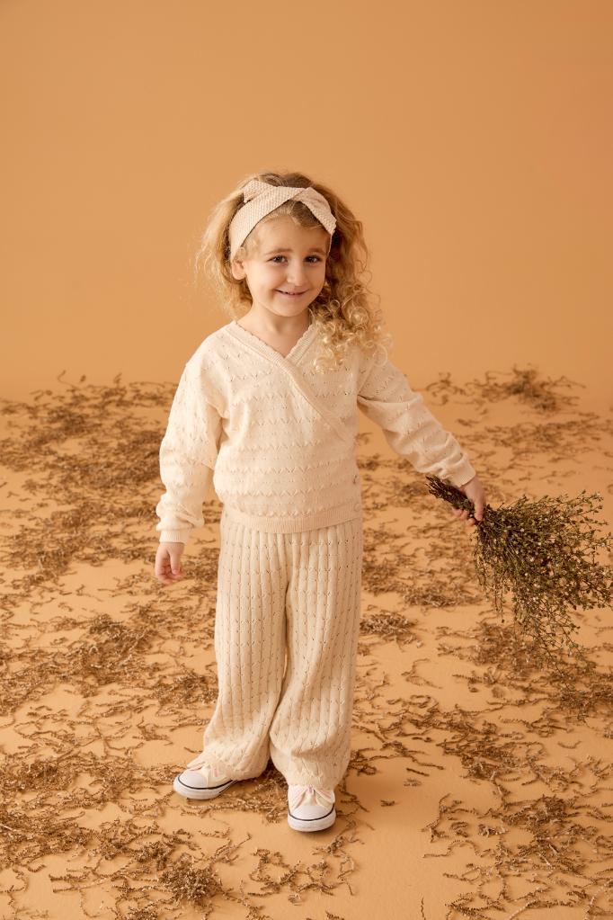 Triko Kruvaze Yaka Takım - Bej