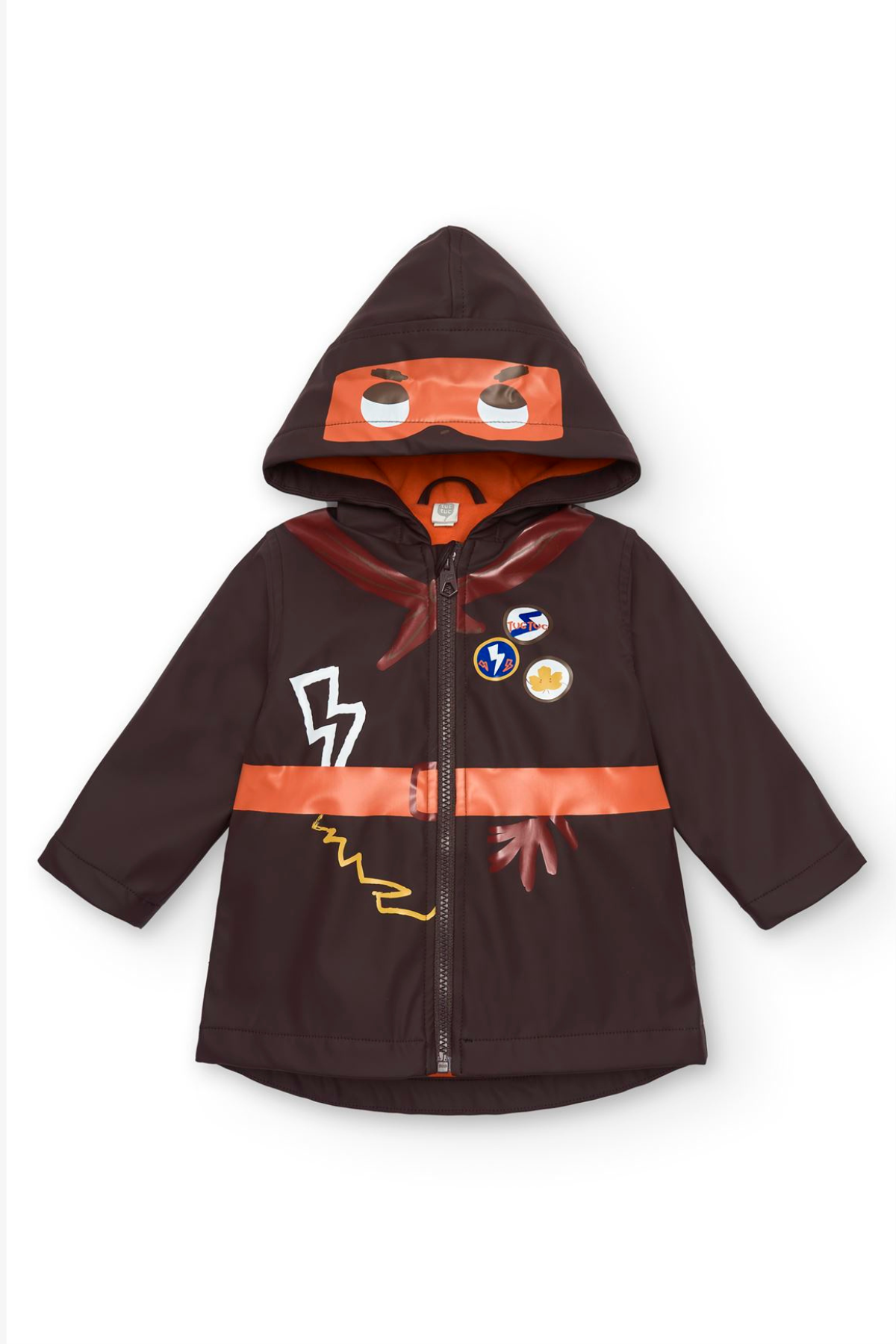 Tuc Tuc Desenli Yağmurluk - Kahverengi