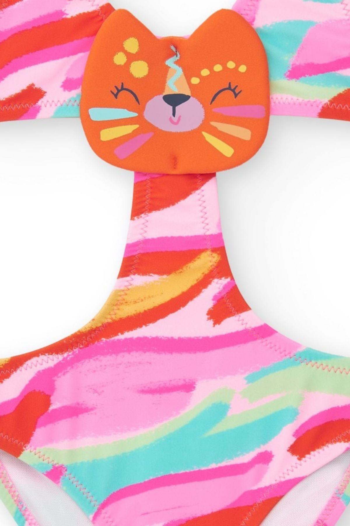 TUC TUC Kedili Kız Çocuk Mayo - Pembe