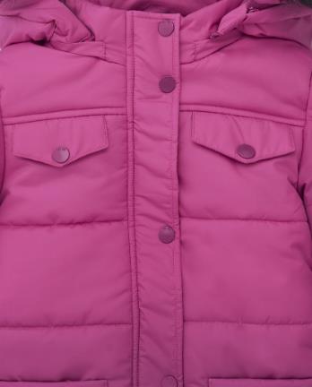 Tuc Tuc Şapkası Tüylü Kız Mont - Pembe