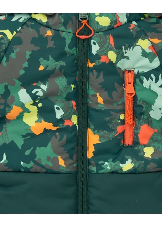 Tuc Tuci Şapkası Armalı Desenli  Erkek Mont - Yeşil