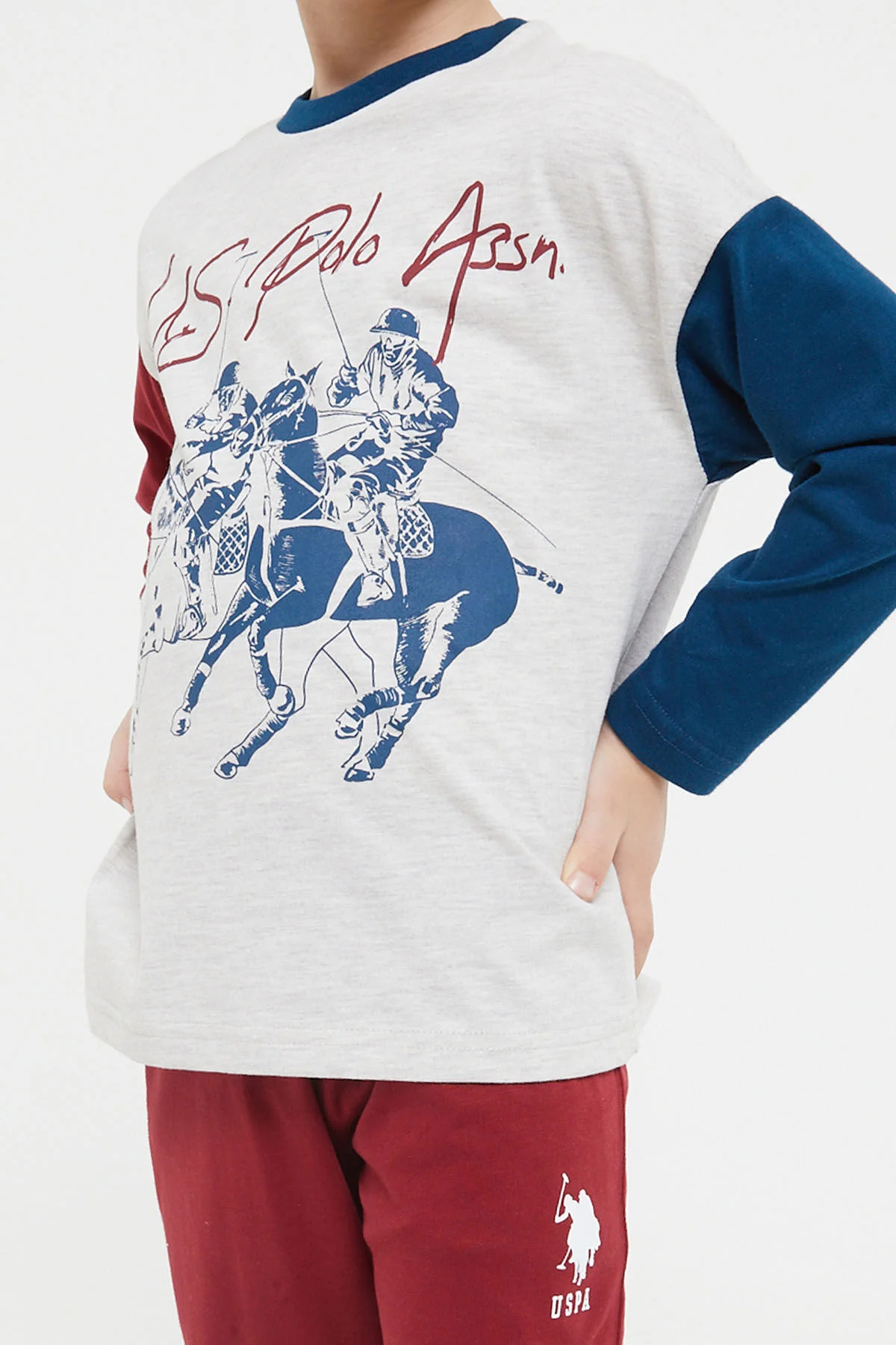 U.S. POLO LİSANSLI BİSİKLET YAKA ERKEK PİJAMA TAKIM