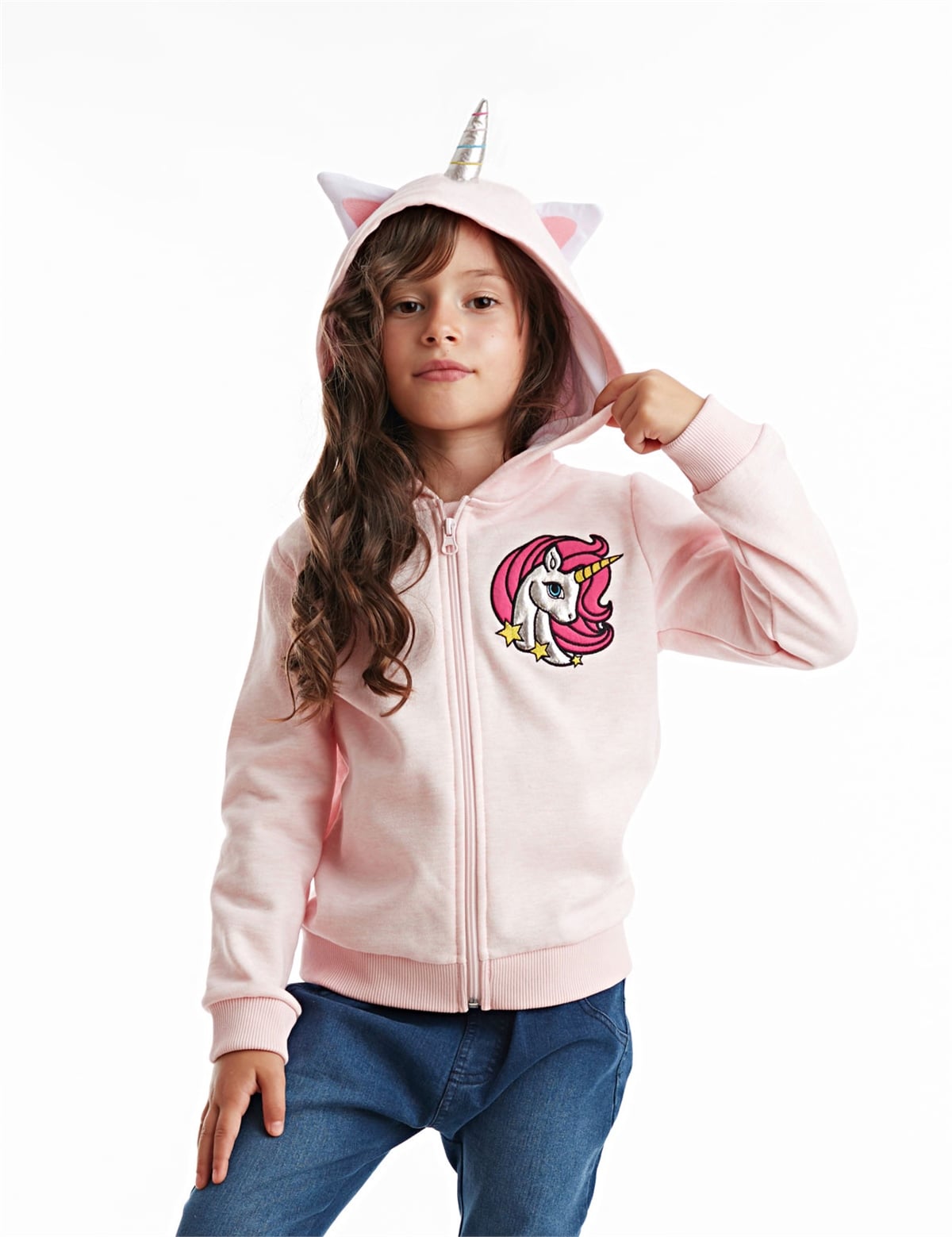 UNİCORN KAPİŞONLU KIZ SWEATSHİRT