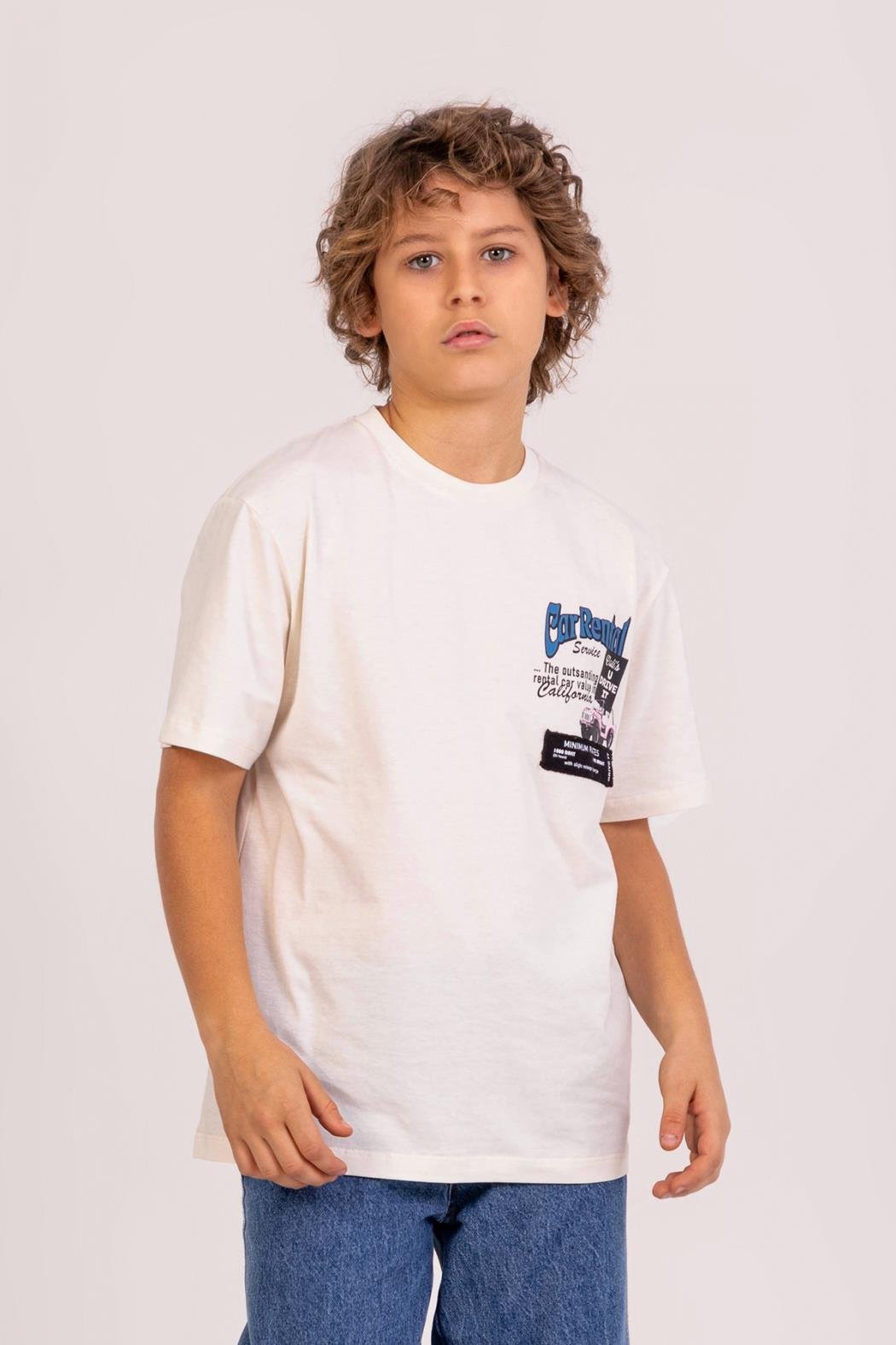 Working Erkek Tişört - Ekru