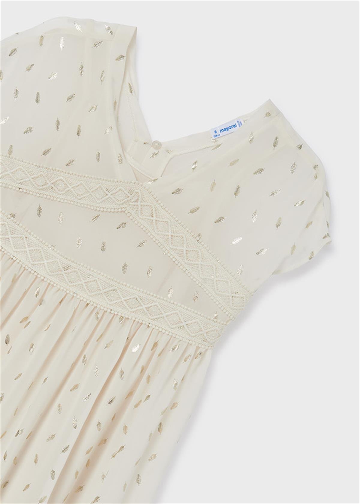 YAPRAK DESENLİ ELBİSE