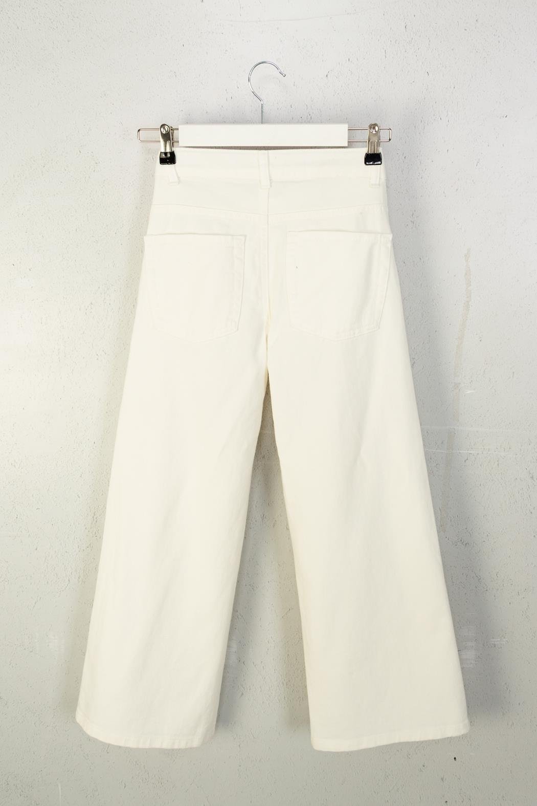 Yıldızlı Kız Denim Pantolon - Ekru