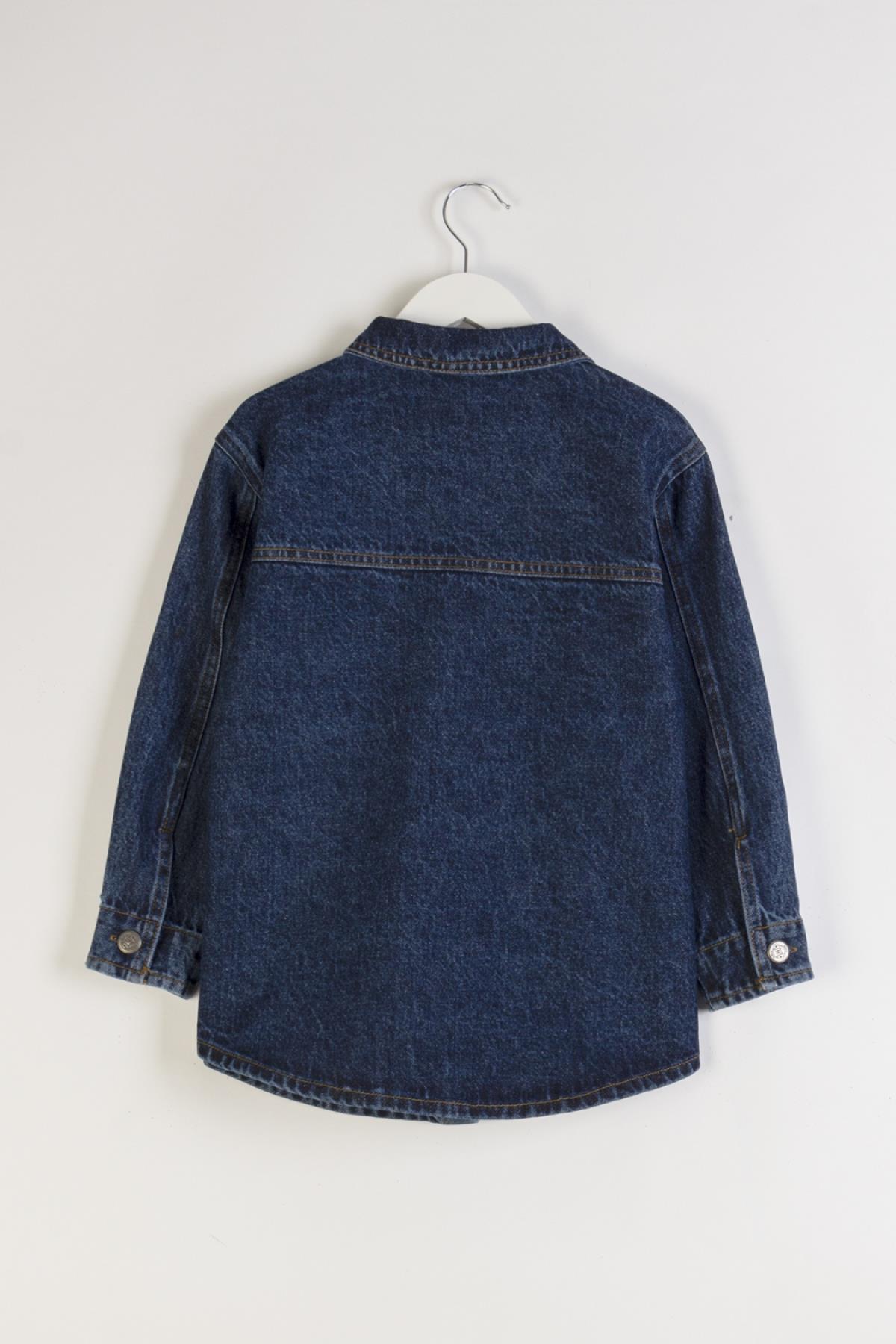 Yıldızlı Kız Kot Ceket - Mavi