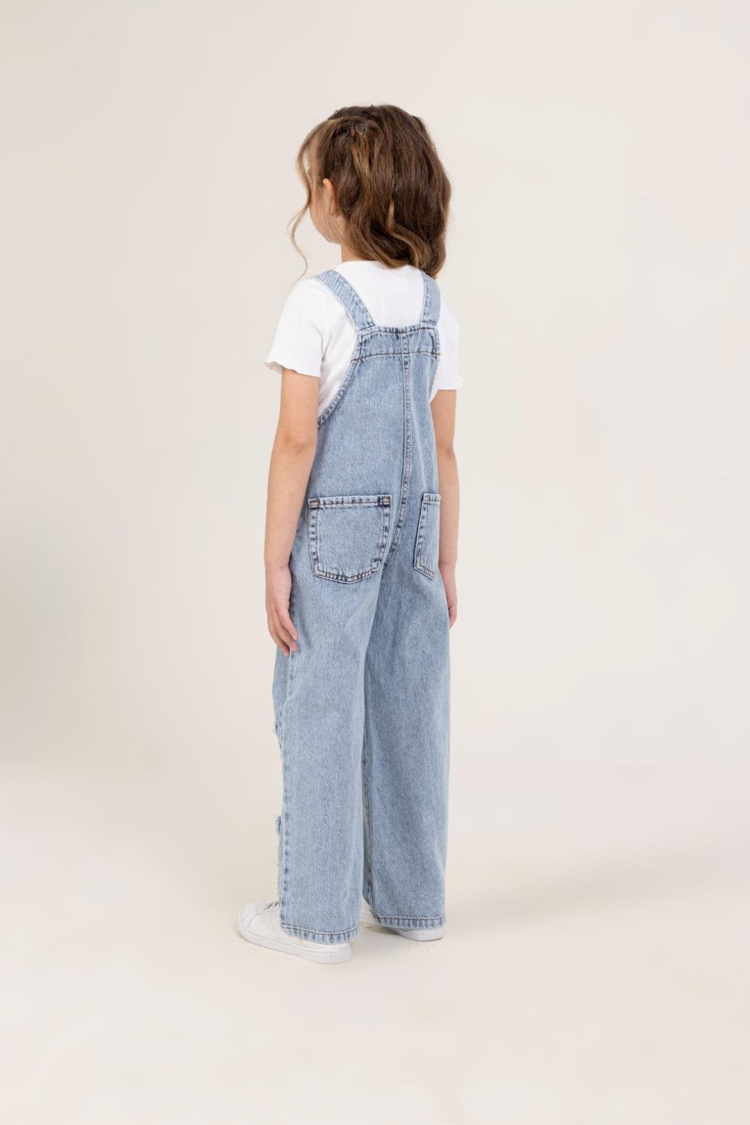 Yıldızlı Kot Salopet - Mavi