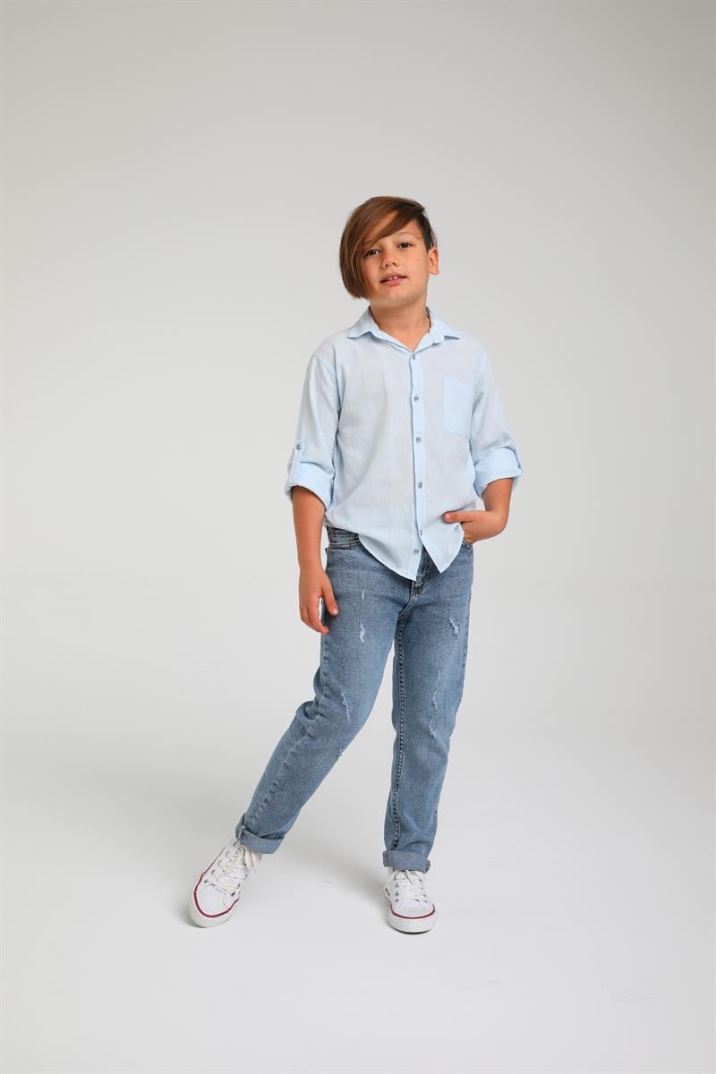 YIRTIK DETAYLI KOT PANTALON
