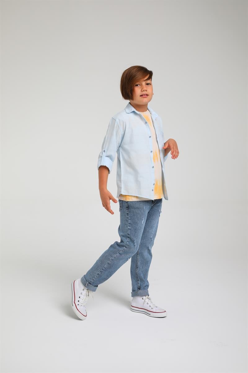 YIRTIK DETAYLI KOT PANTALON