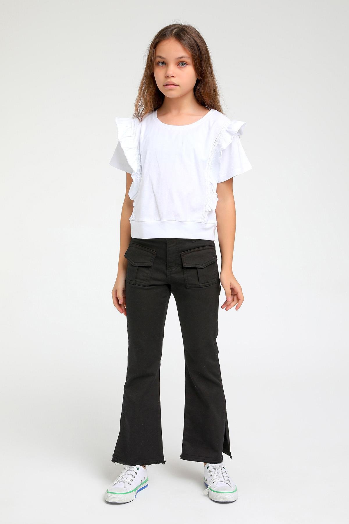 YIRTMAÇLI İSPANYOL PAÇA PANTALON