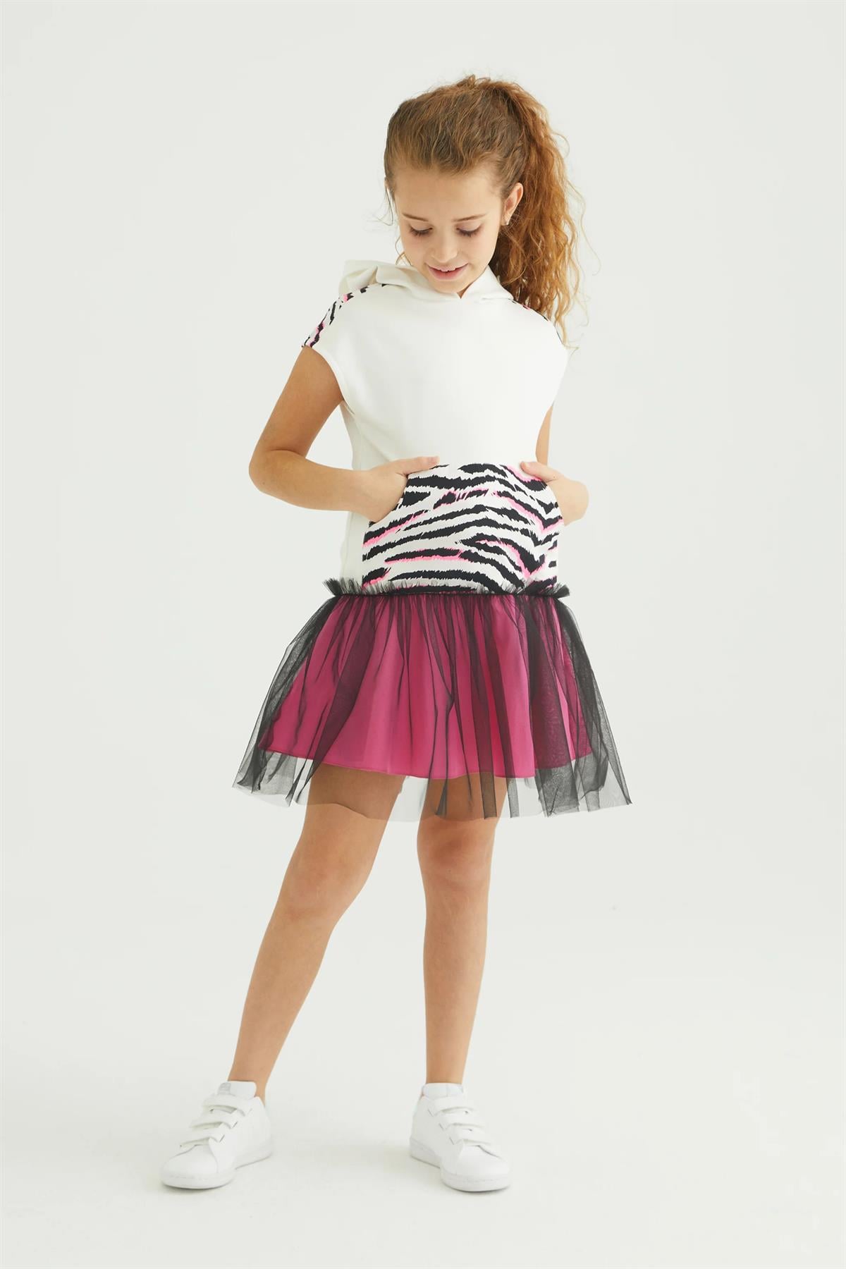 ZEBRA TÜLLÜ ELBİSE