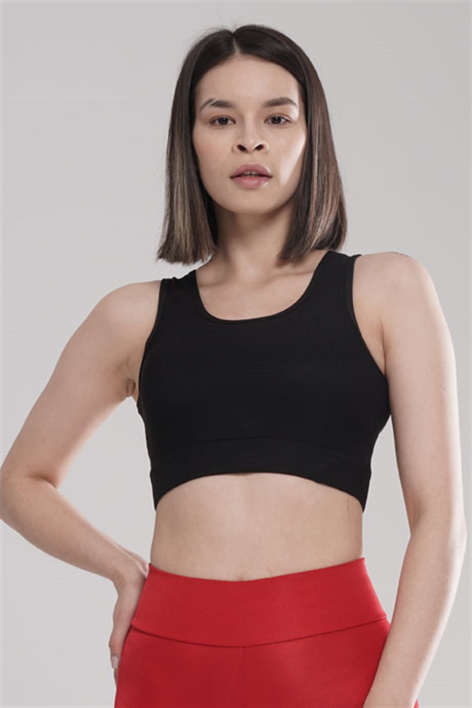 Fitilli Spor Büstiyer Siyah