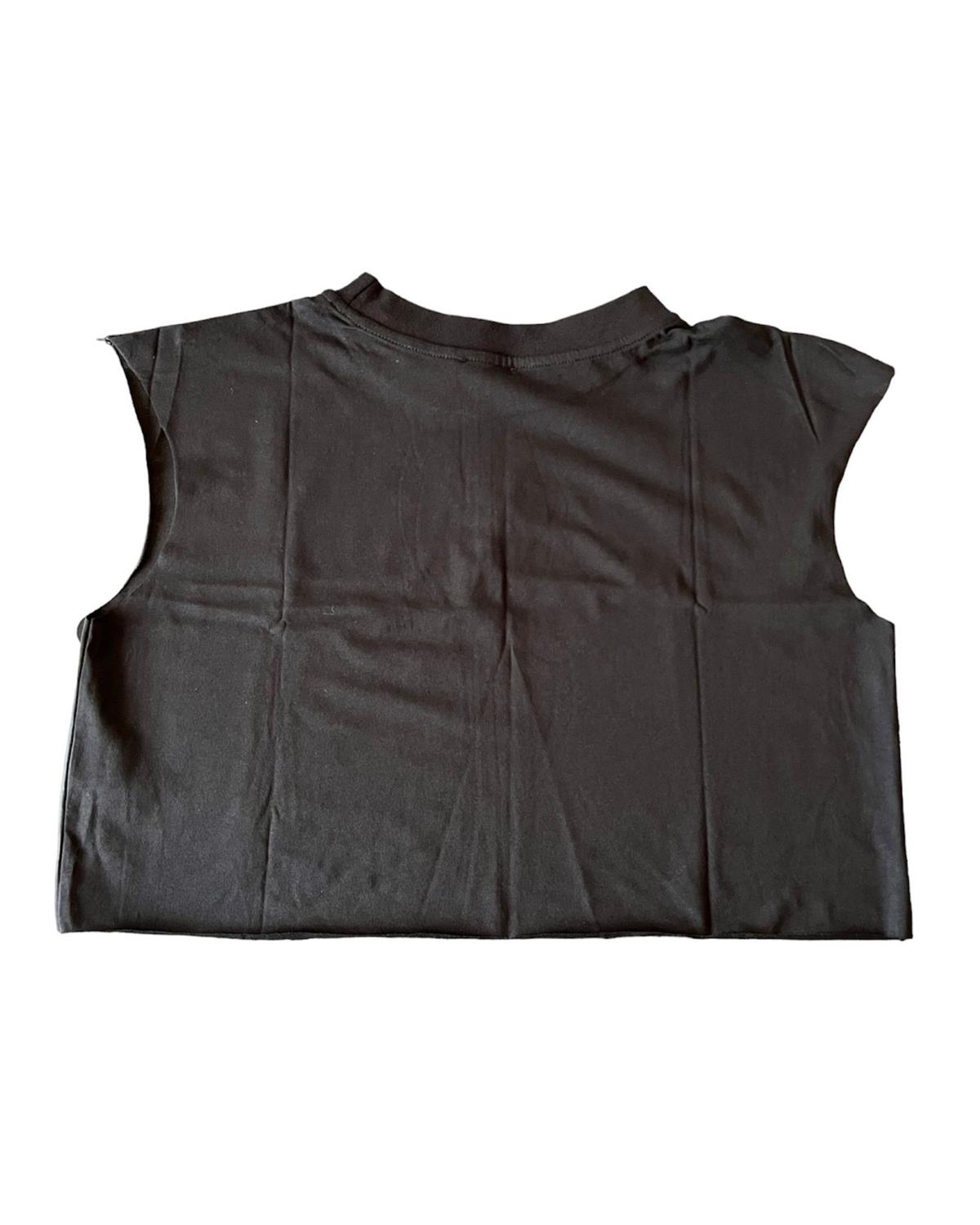 Kolları Lazer Kesim Tshirt -  Siyah