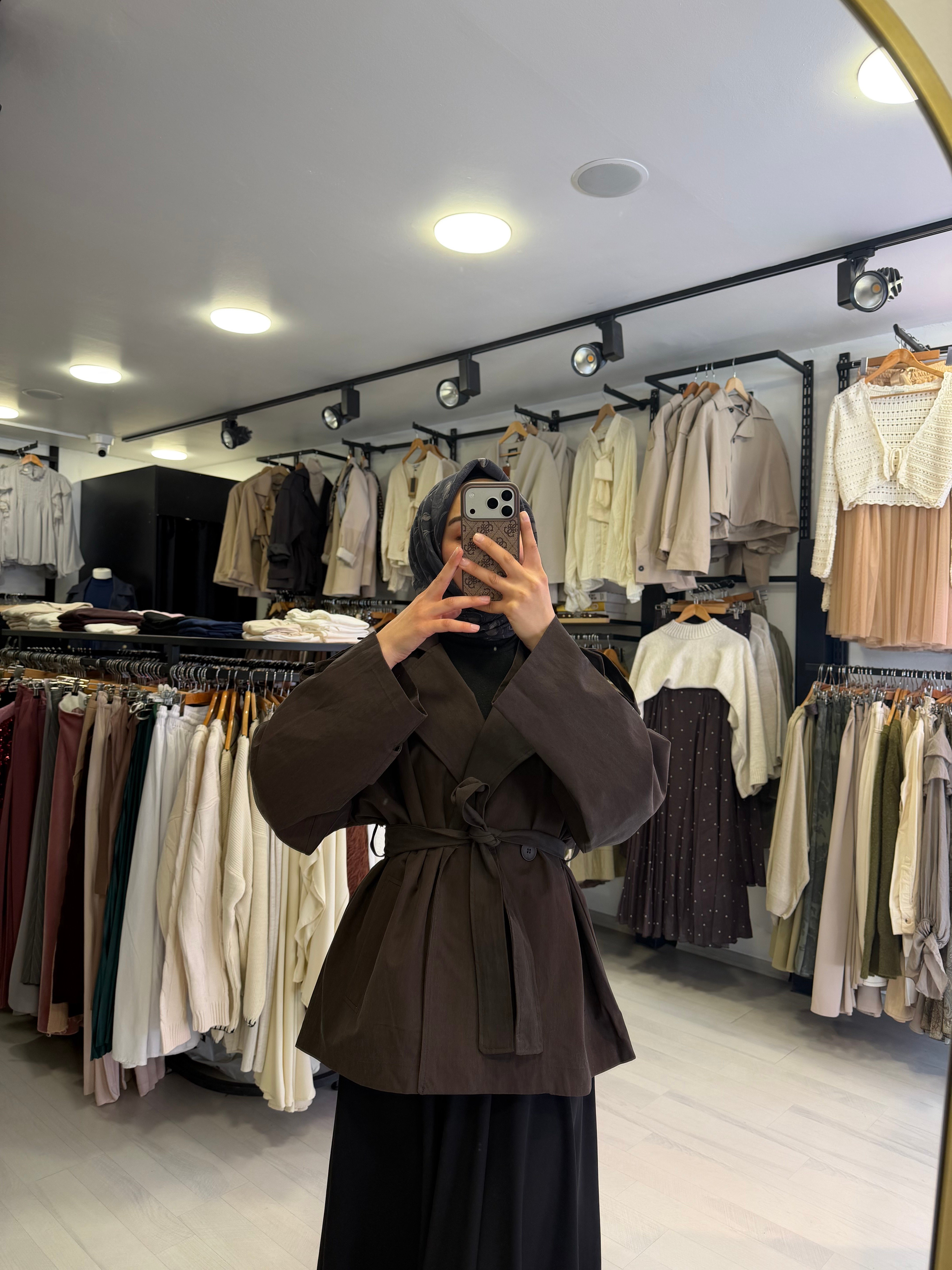 Acı Kahve Oversize Trençkot