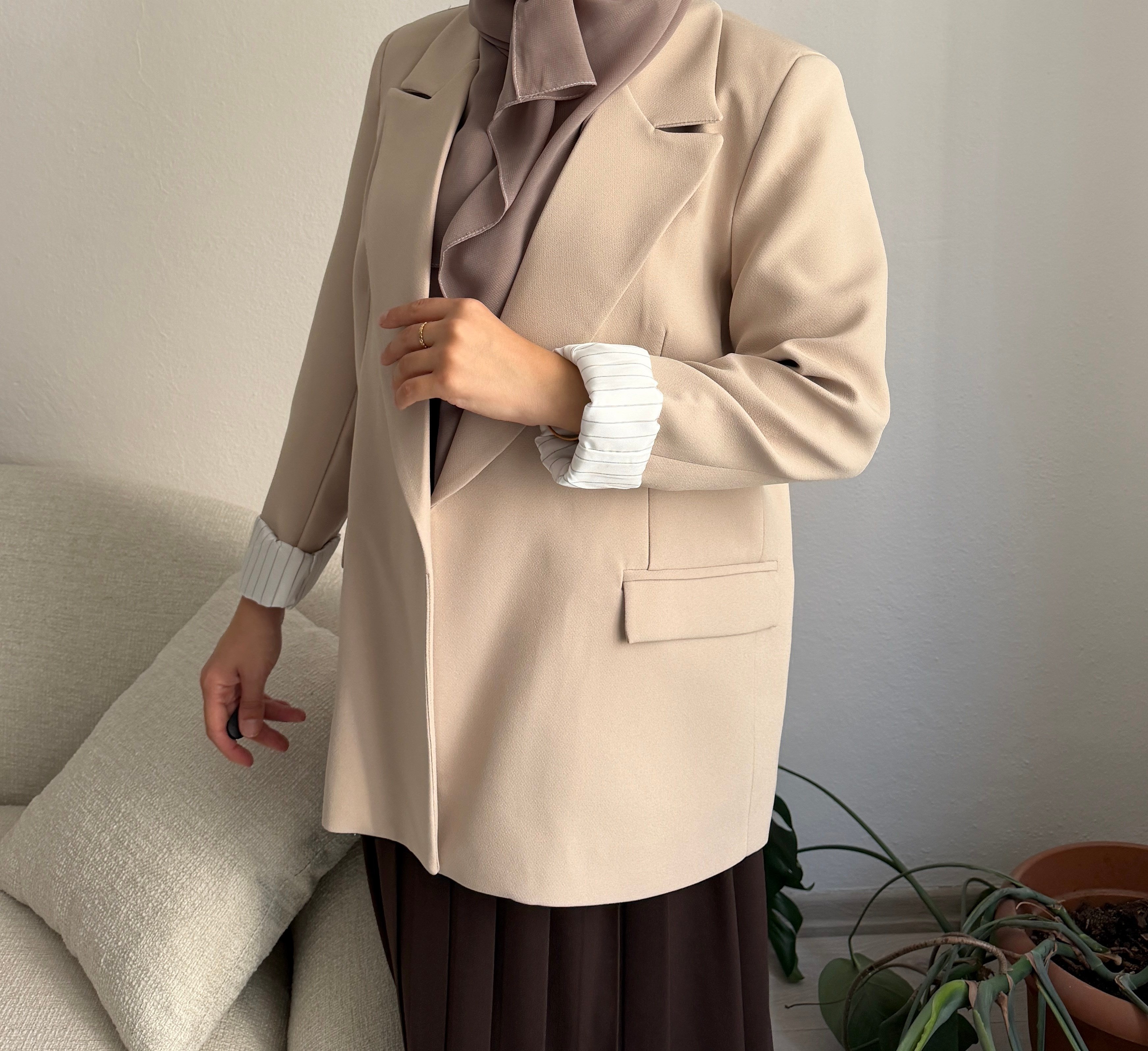 Bej Blazer Ceket