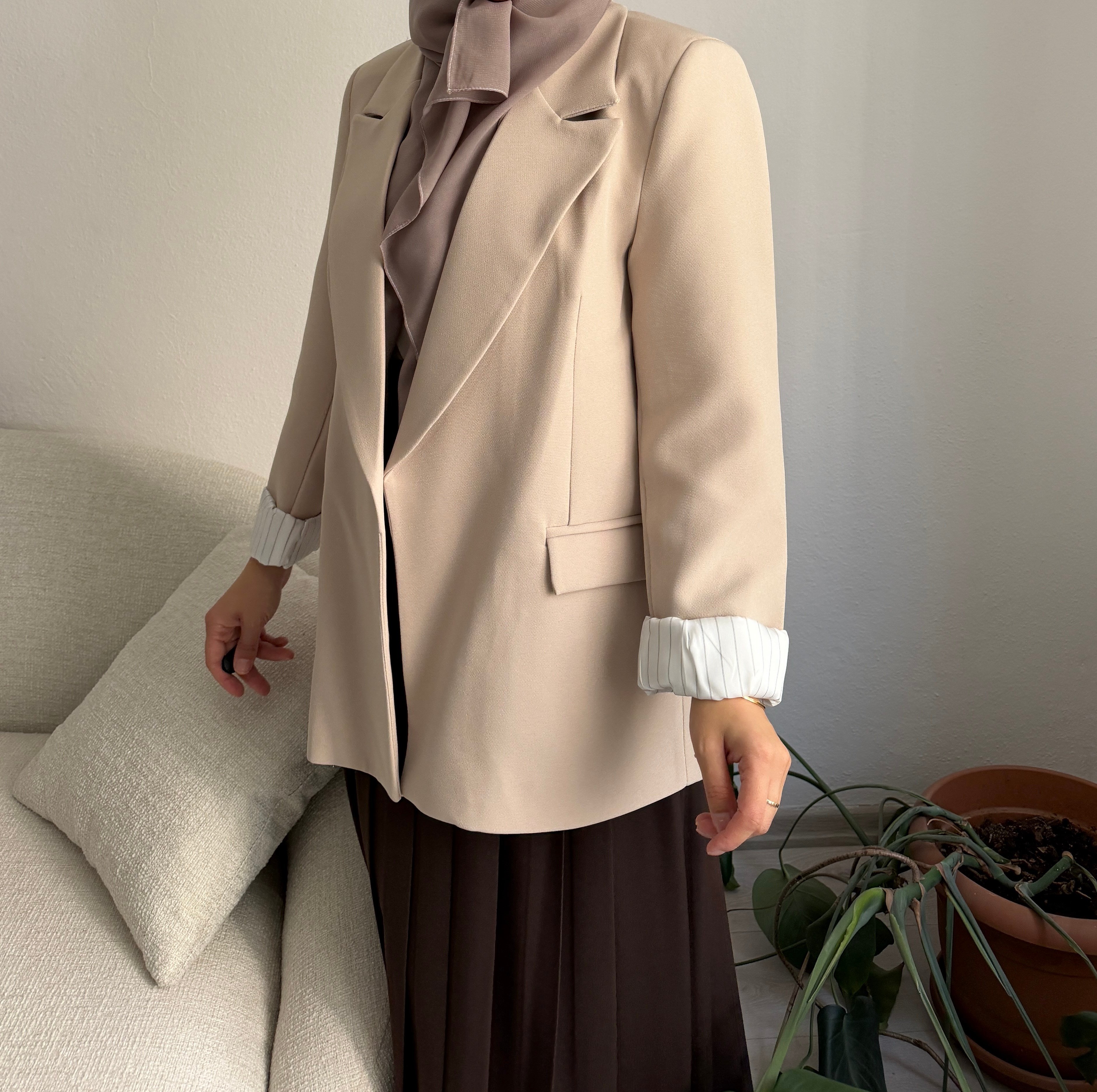 Bej Blazer Ceket
