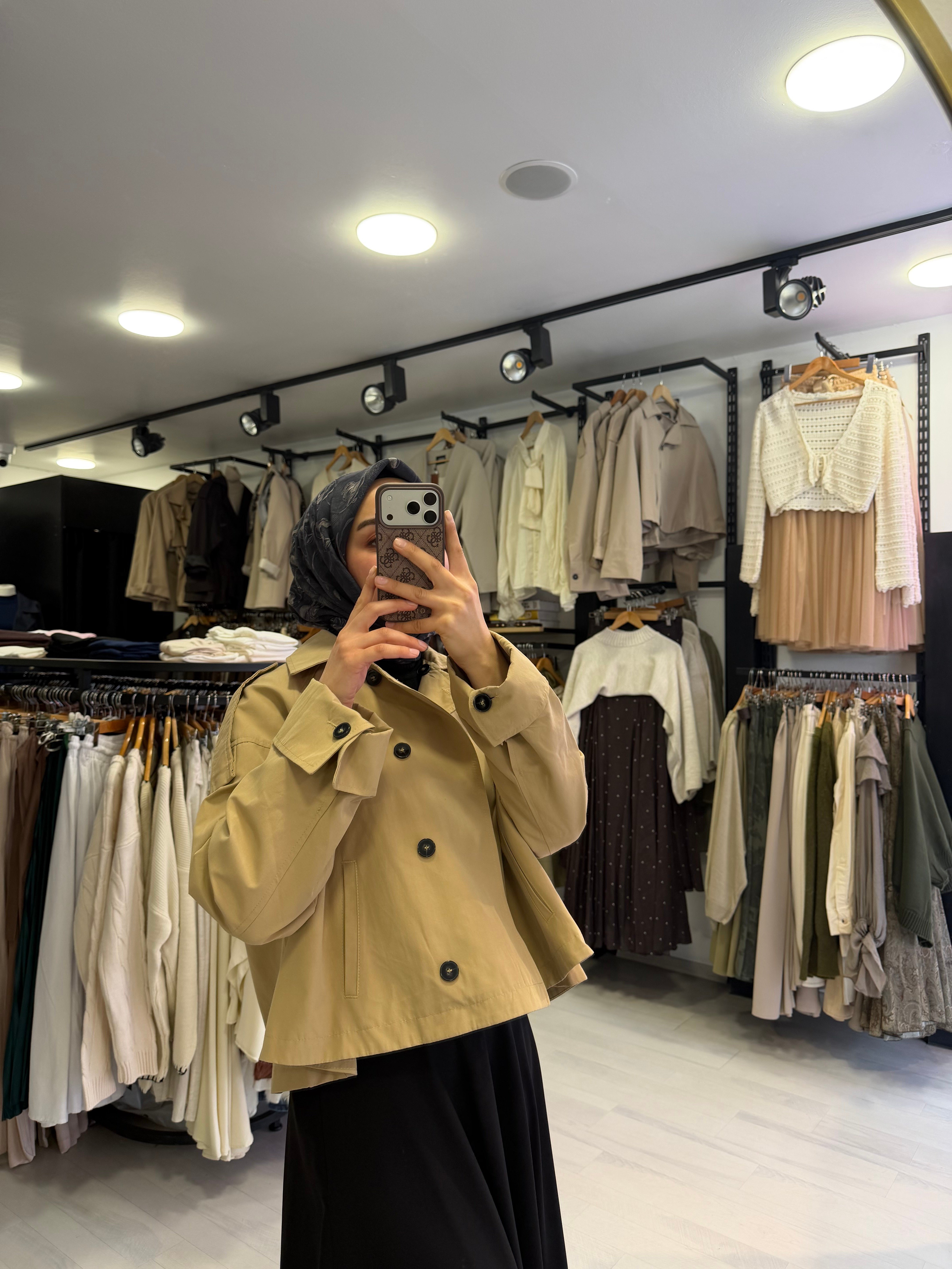 Camel Kısa Trençkot