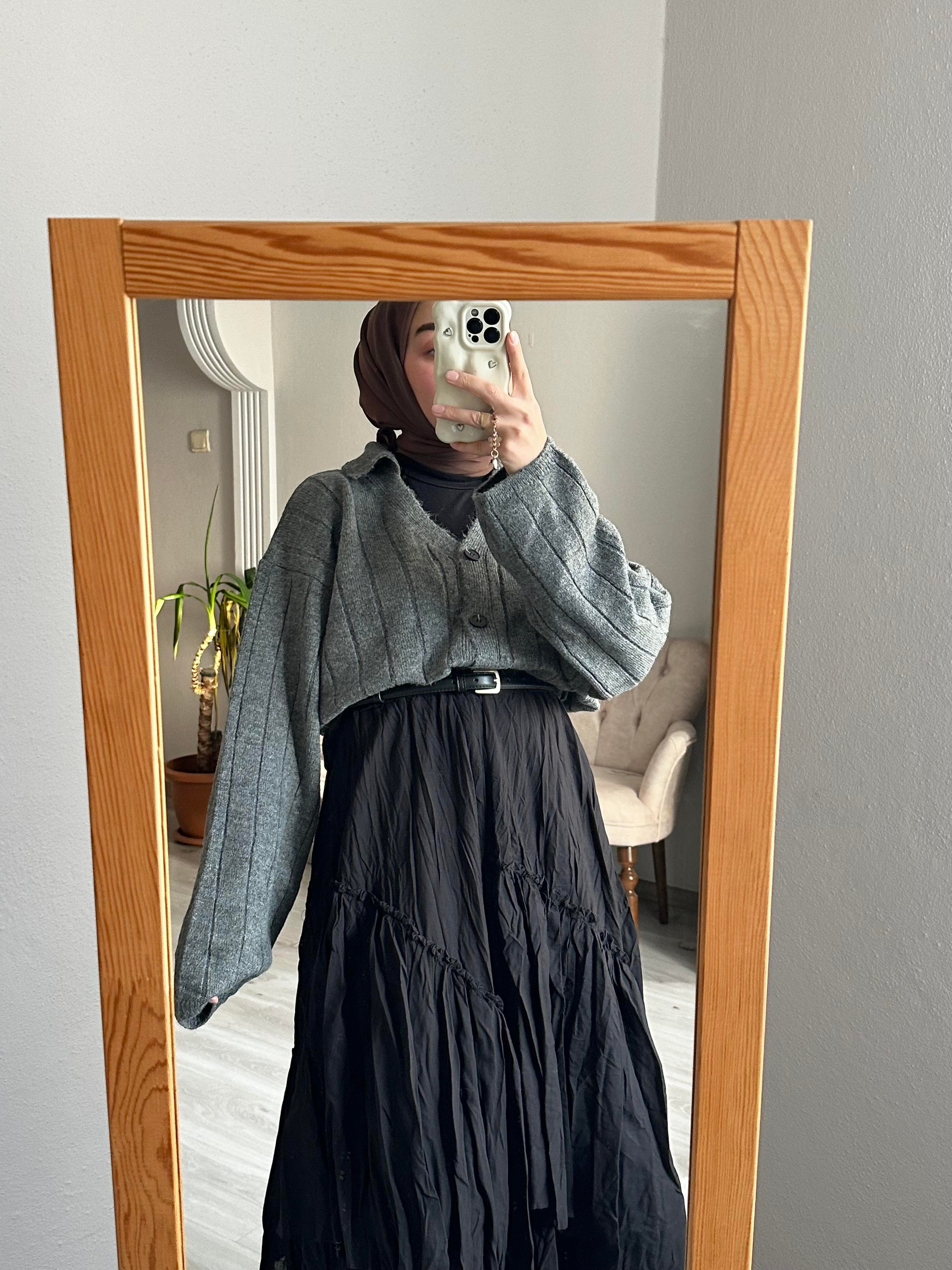 Gri Oversize Triko Hırka