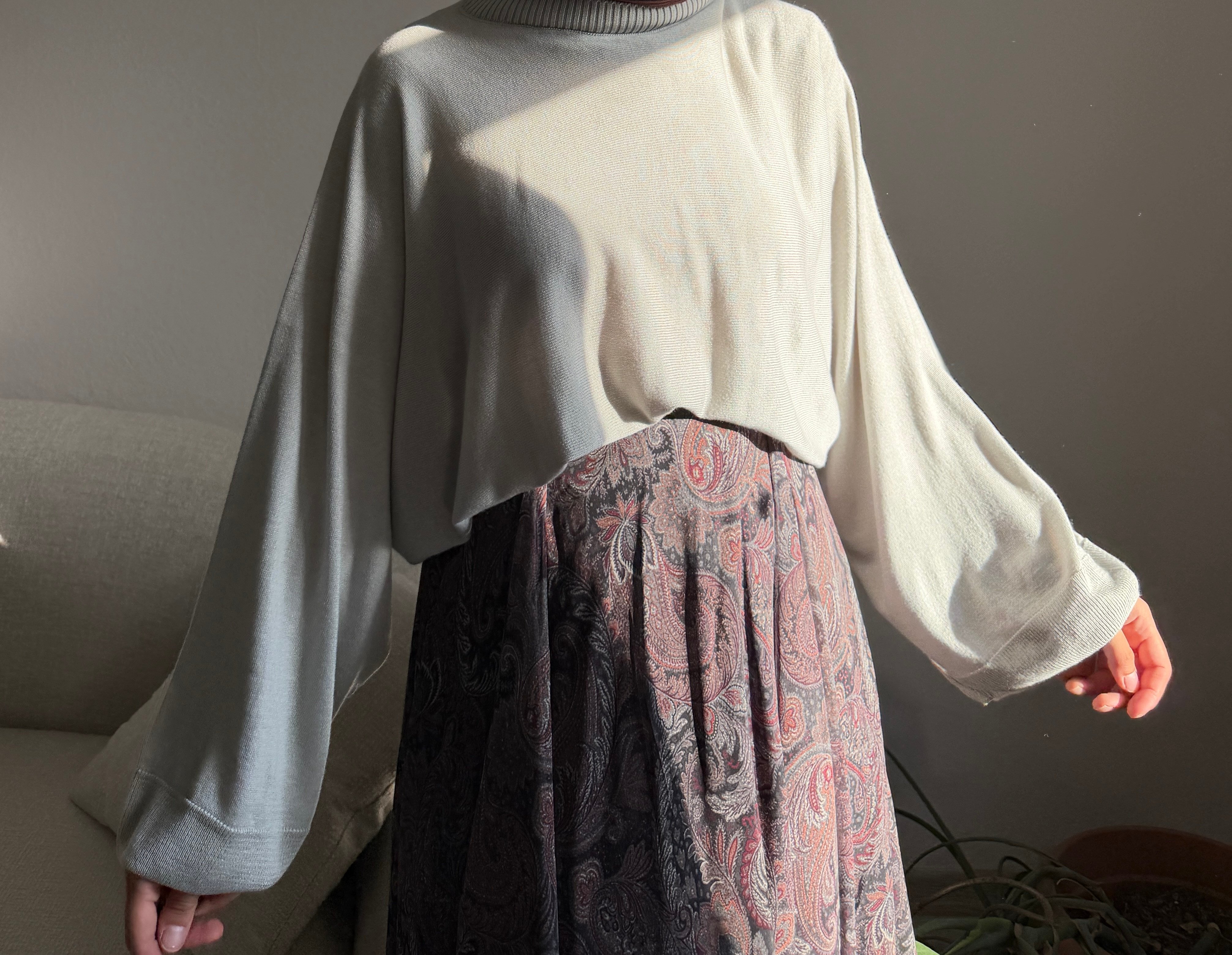 Gri Triko Oversize Kazak