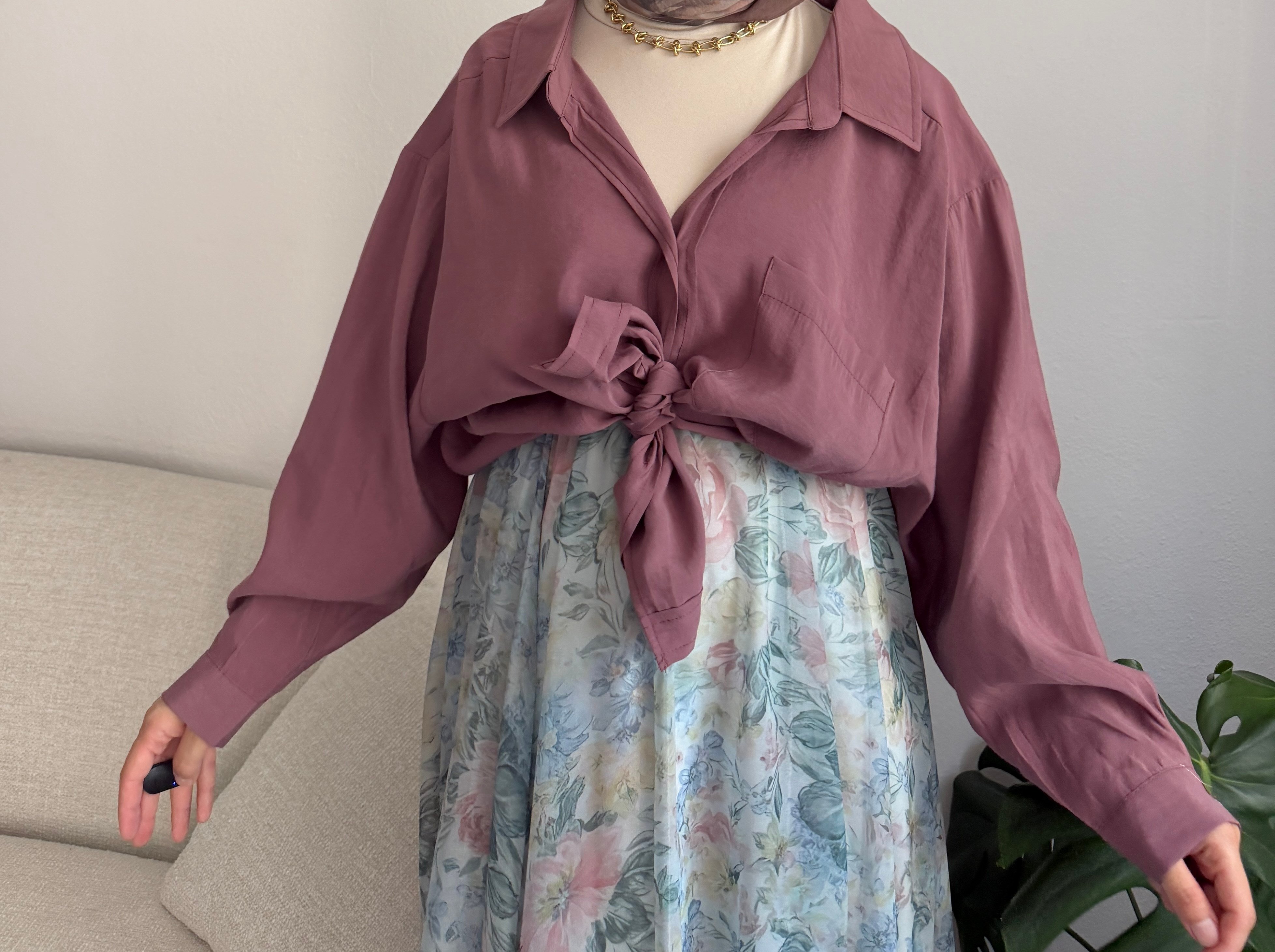 Gül Kurusu Oversize Gömlek