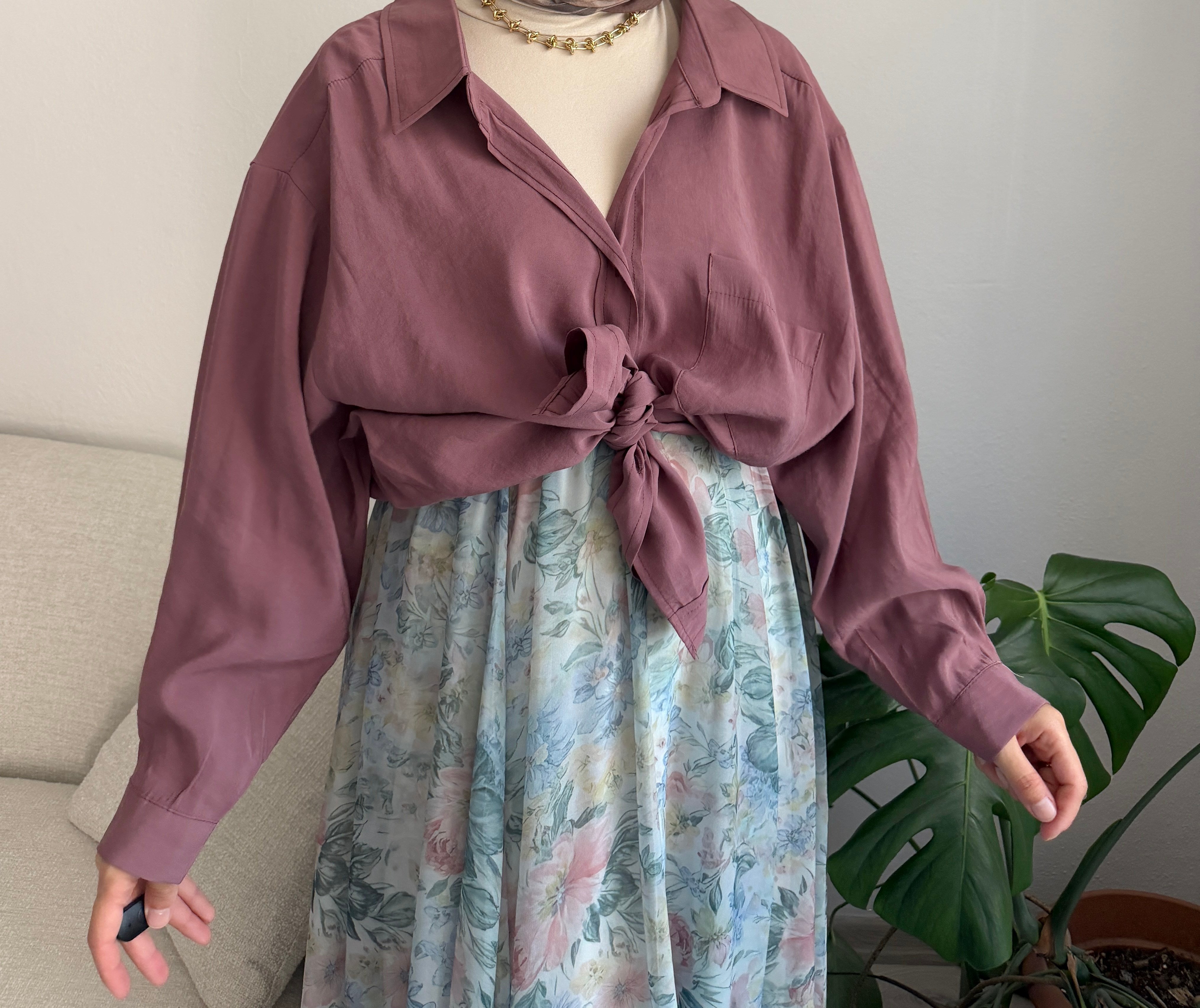 Gül Kurusu Oversize Gömlek