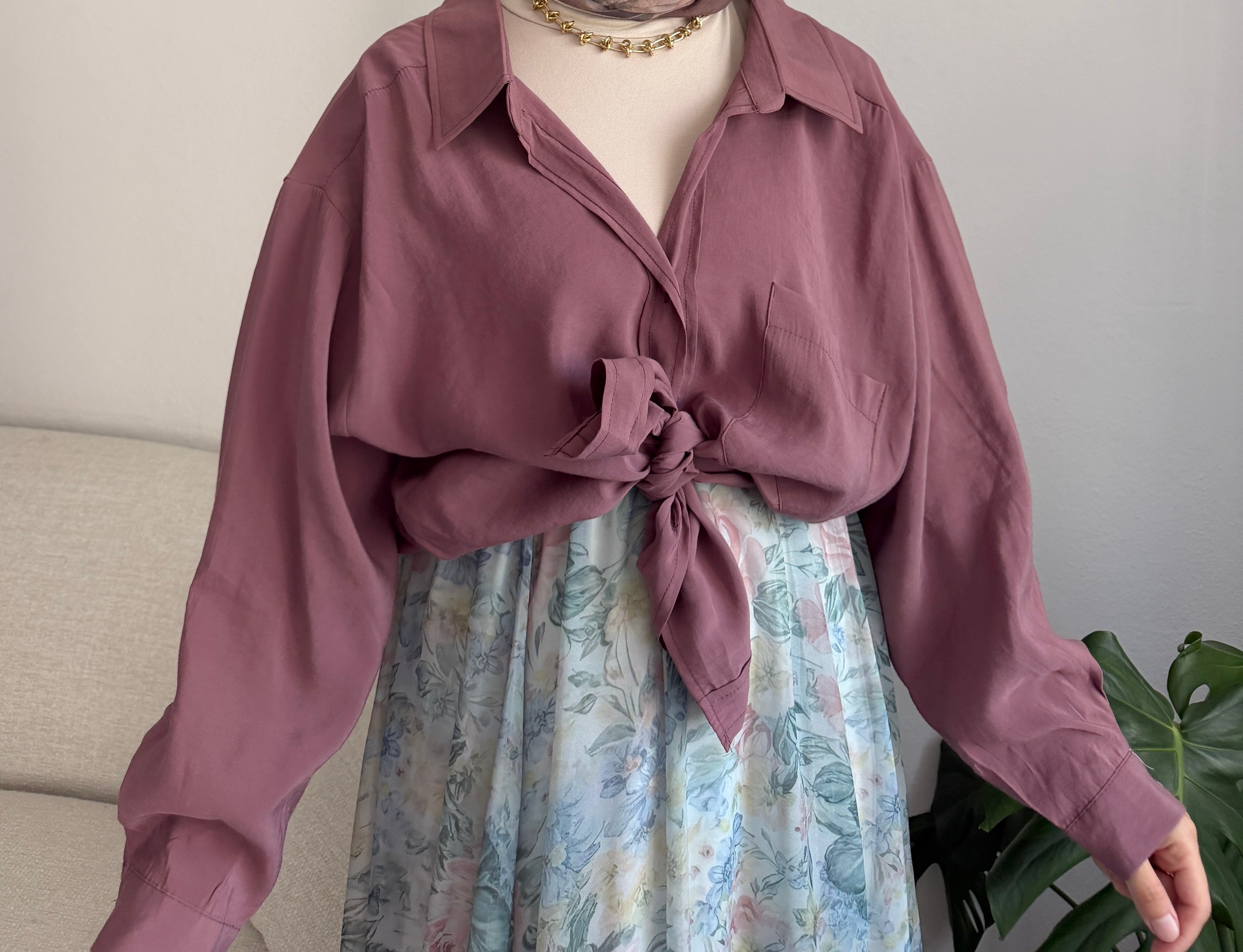 Gül Kurusu Oversize Gömlek