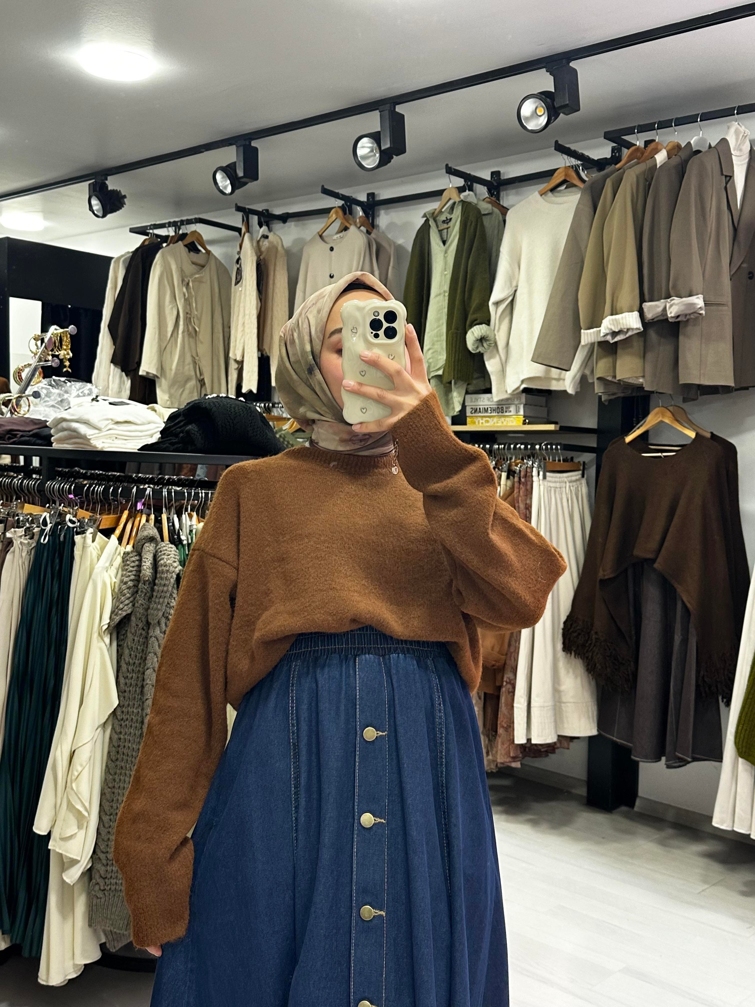 Kiremit Yumoş Oversize Kazak