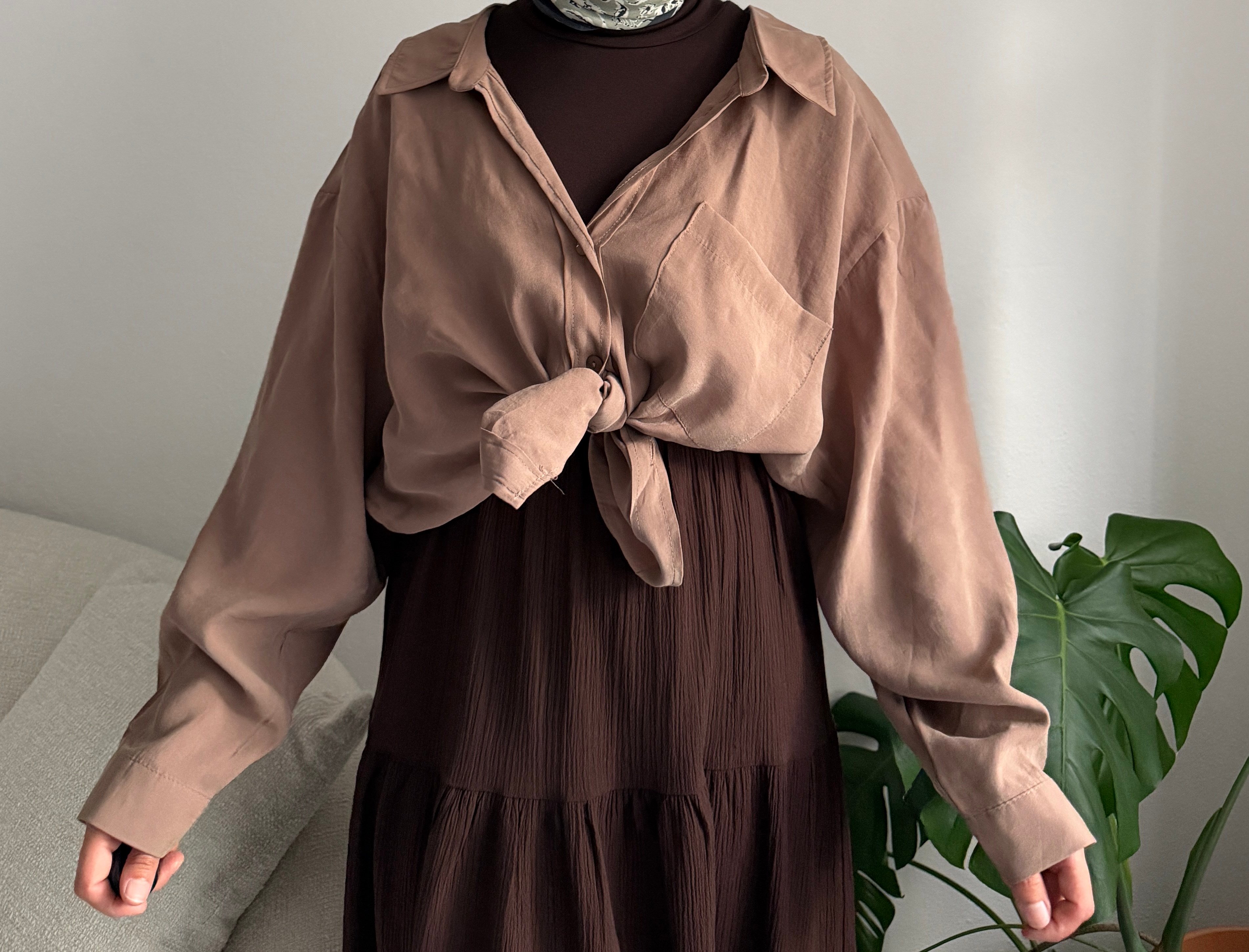 Mocha Oversize Gömlek