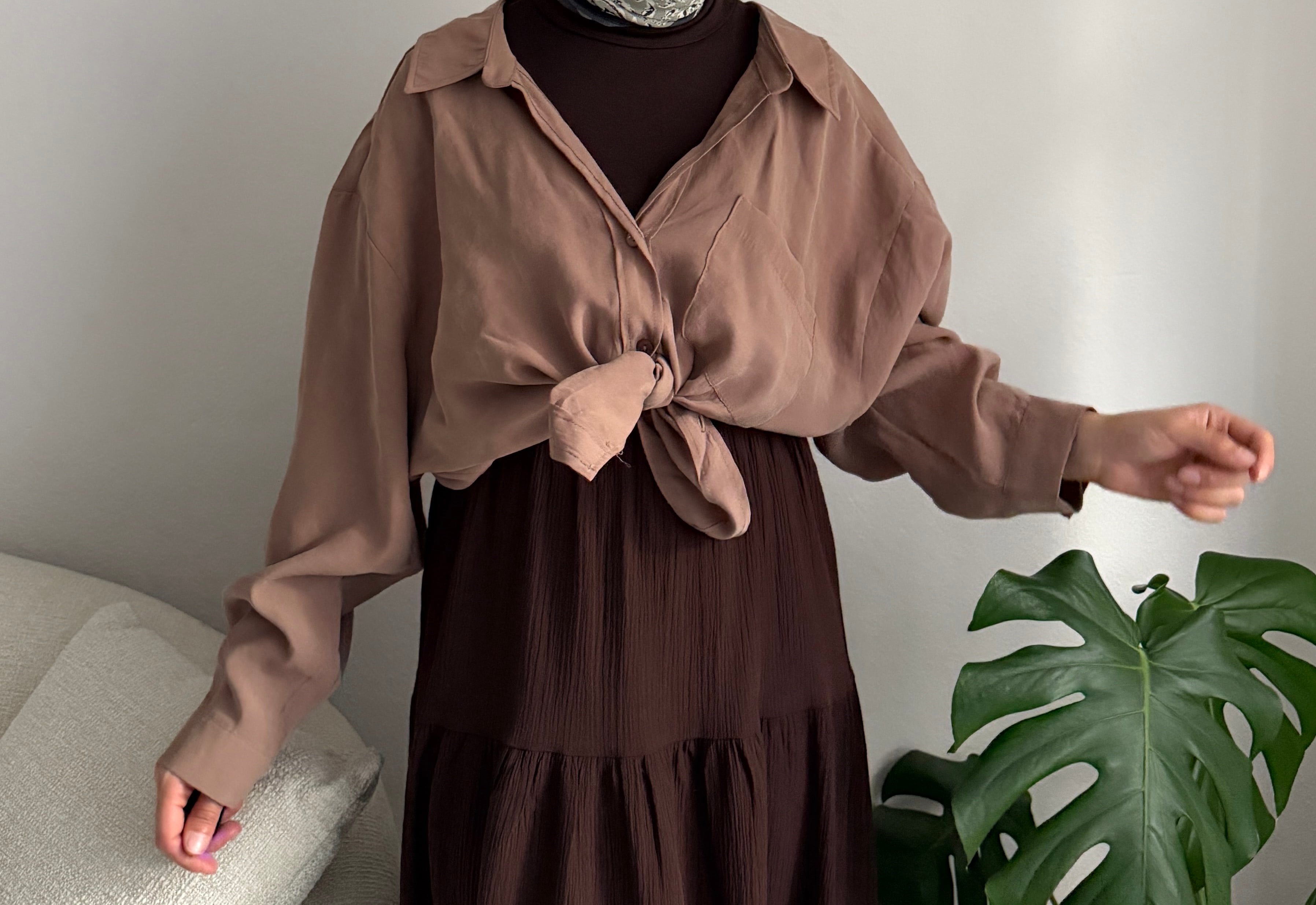 Mocha Oversize Gömlek