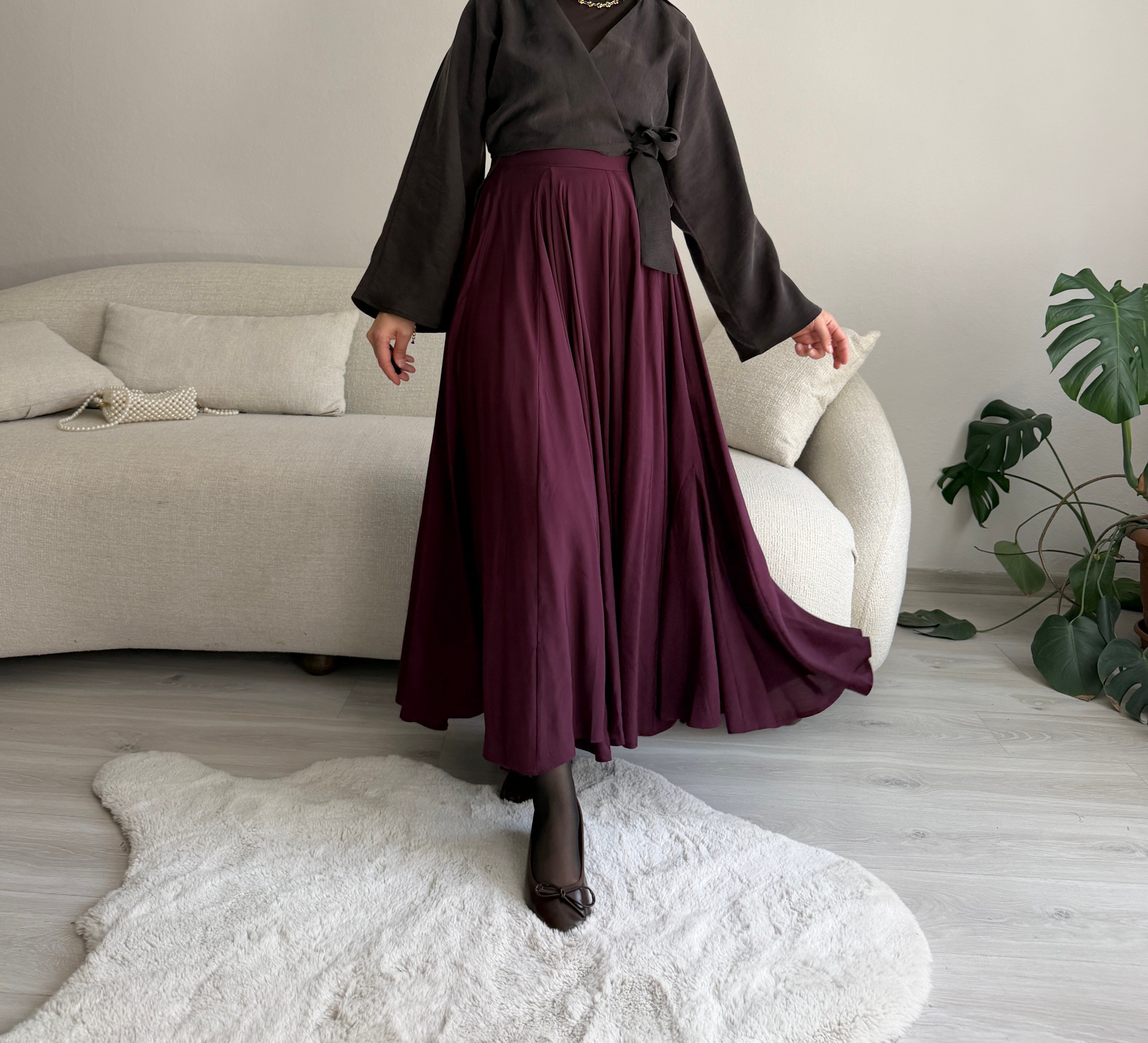 Mürdüm Tam Kloş Etek