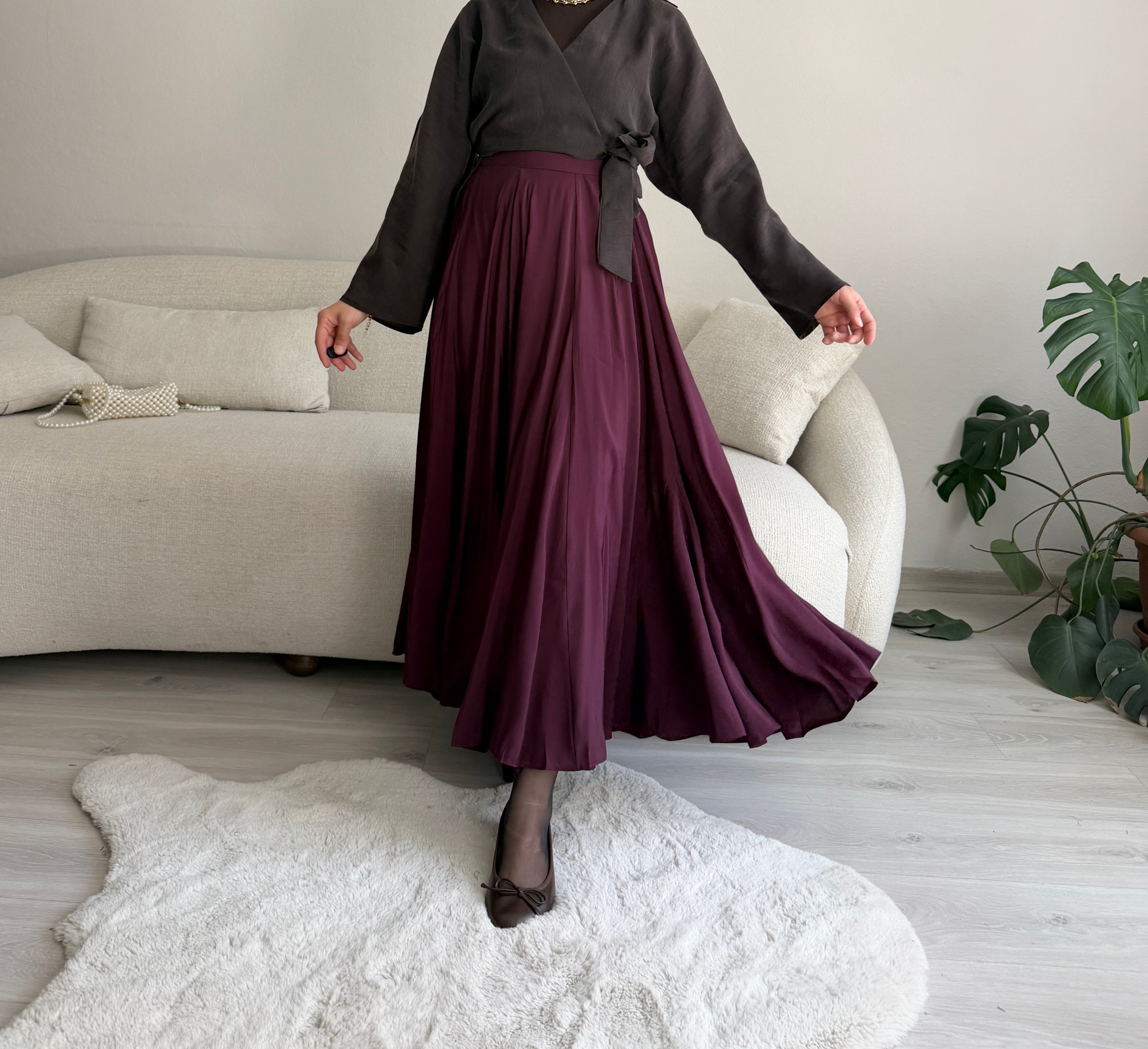 Mürdüm Tam Kloş Etek