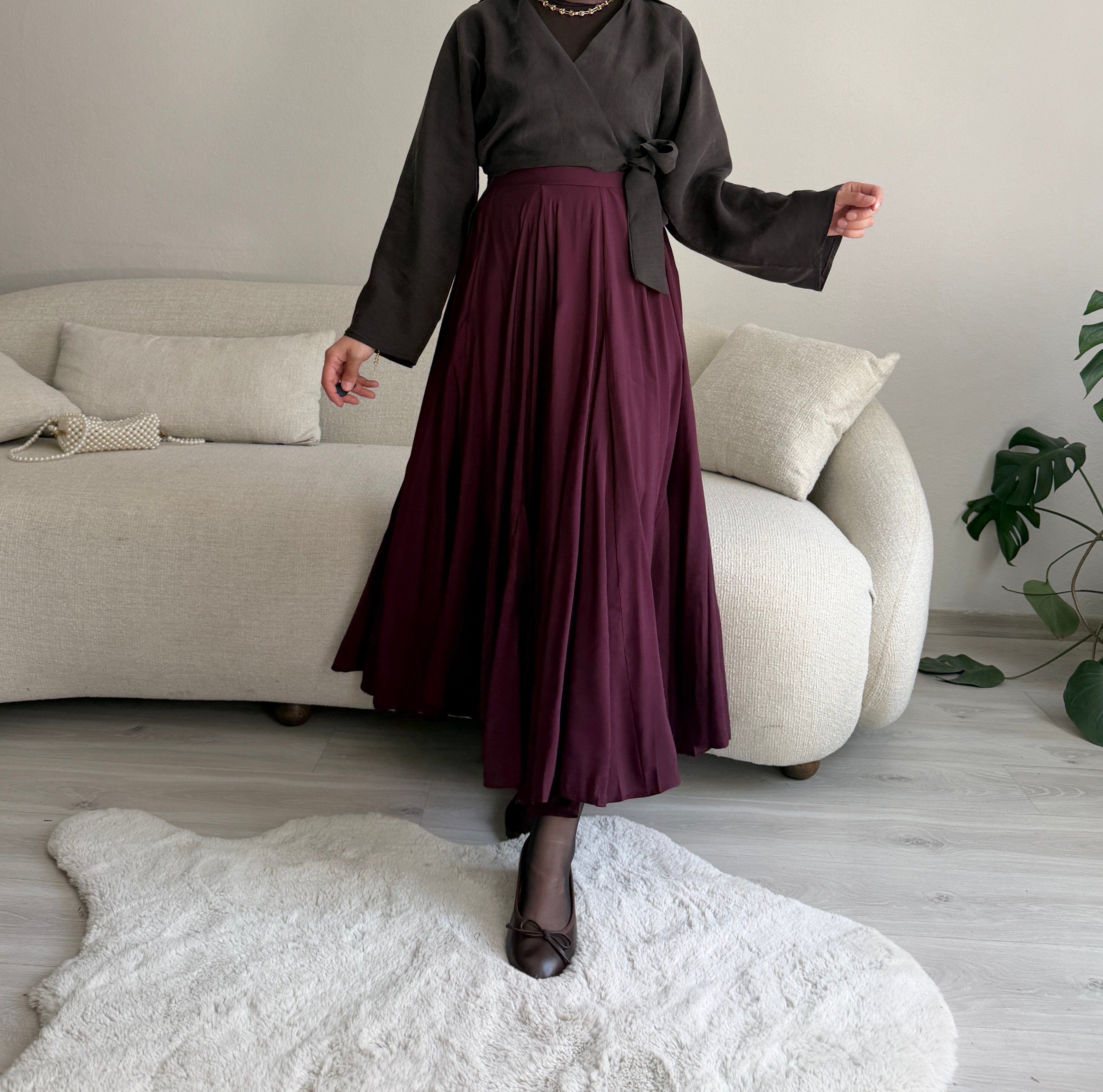 Mürdüm Tam Kloş Etek
