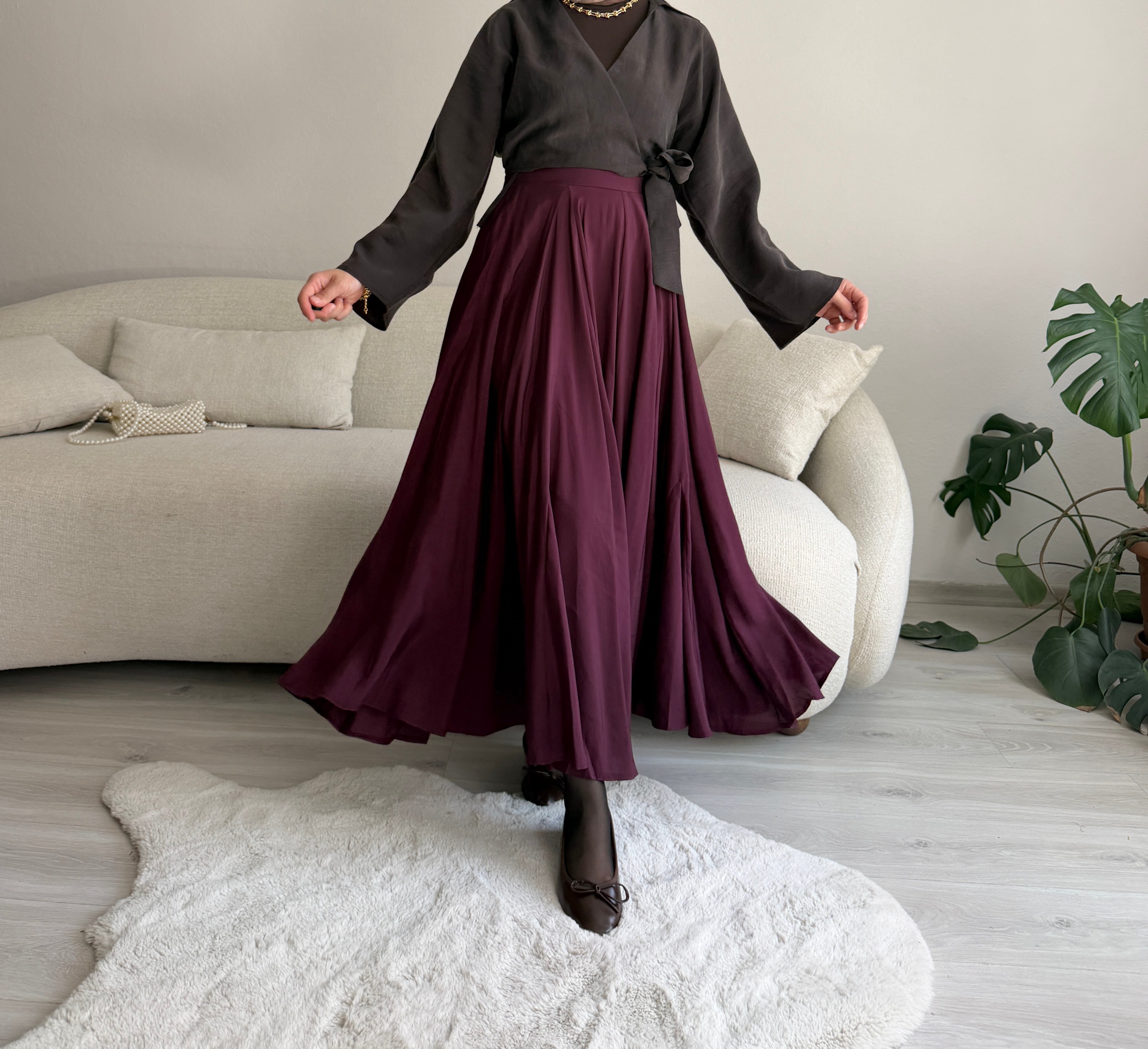 Mürdüm Tam Kloş Etek