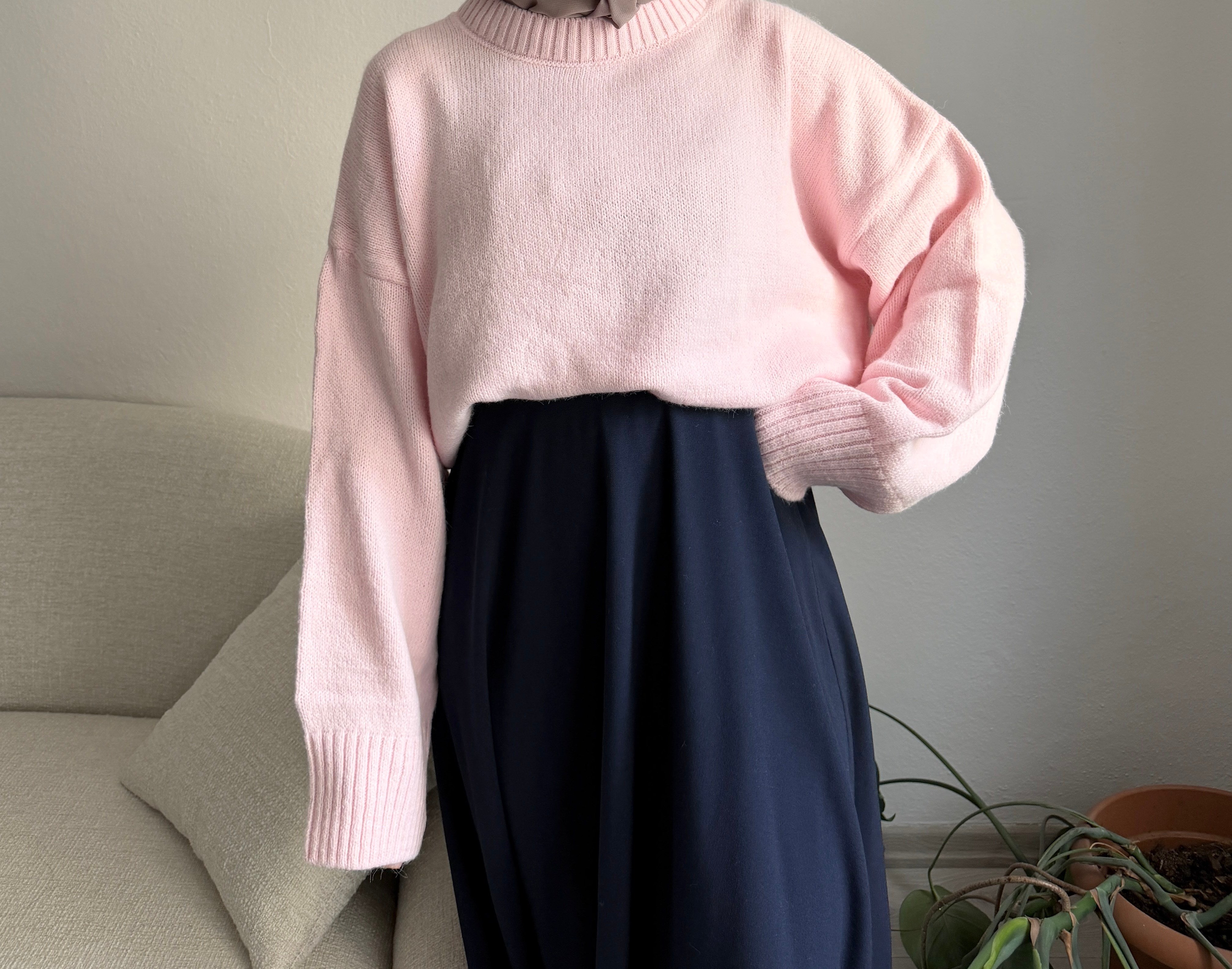 Pembe Oversize Kazak