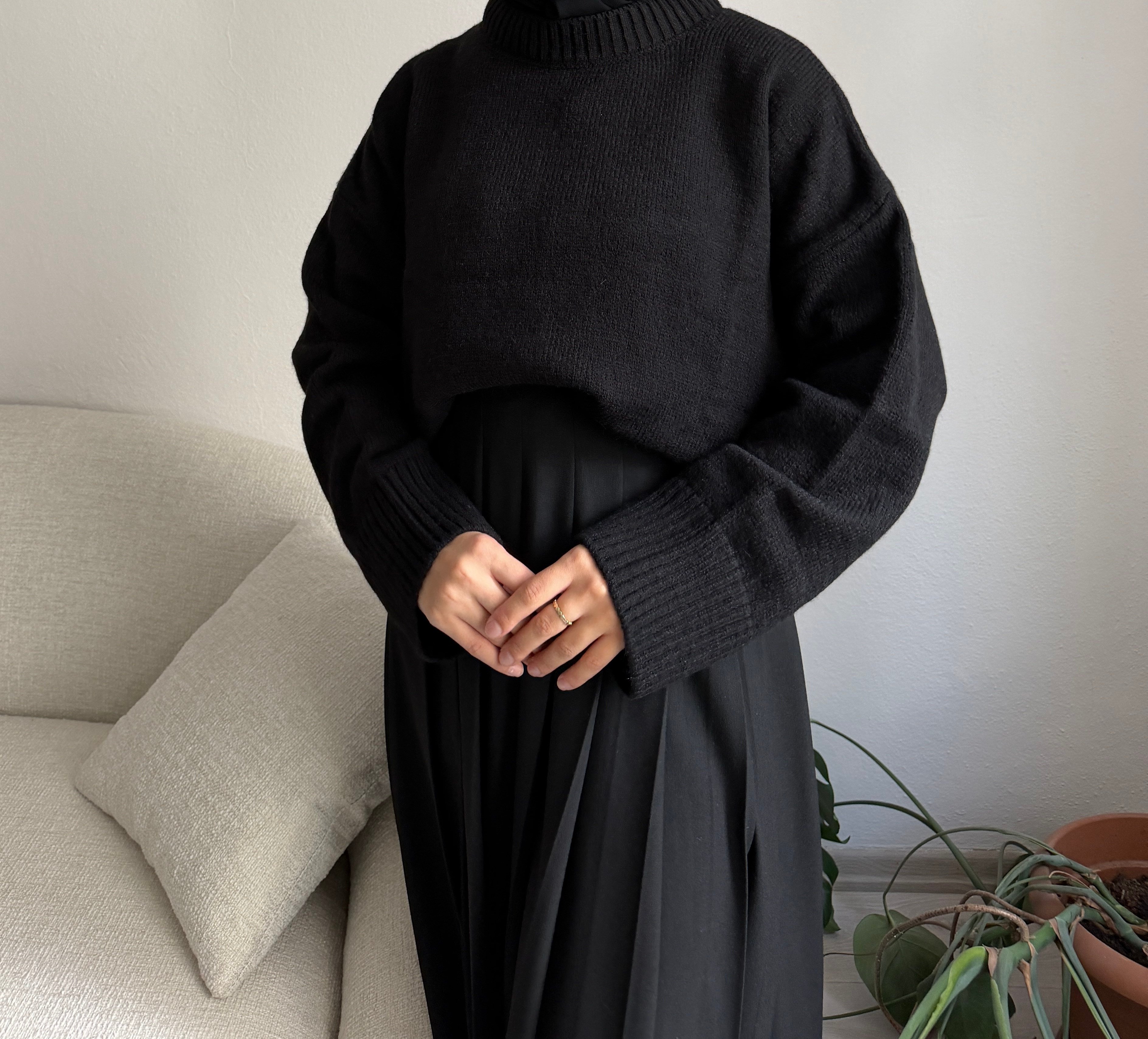 Siyah Oversize Kazak