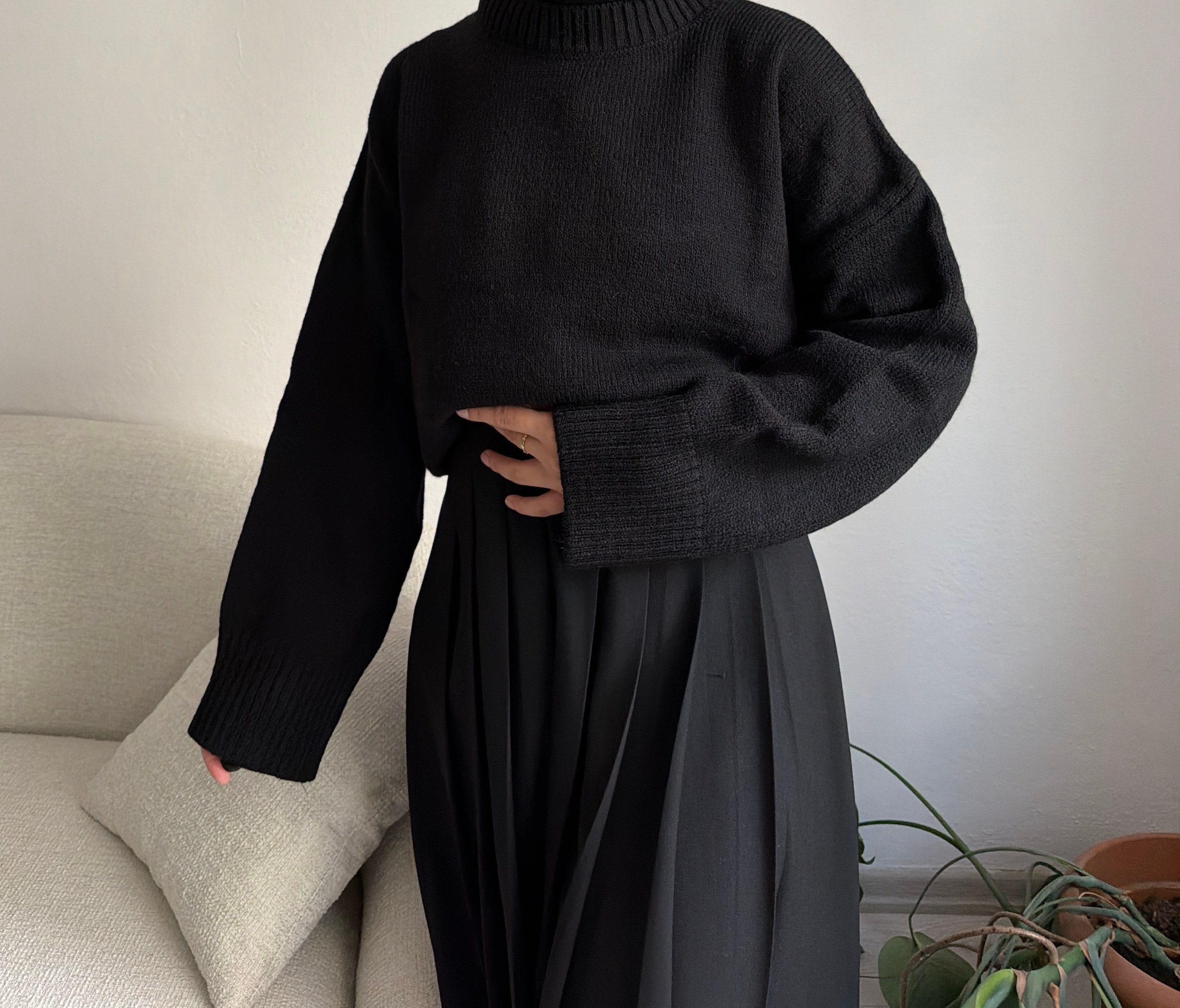 Siyah Oversize Kazak