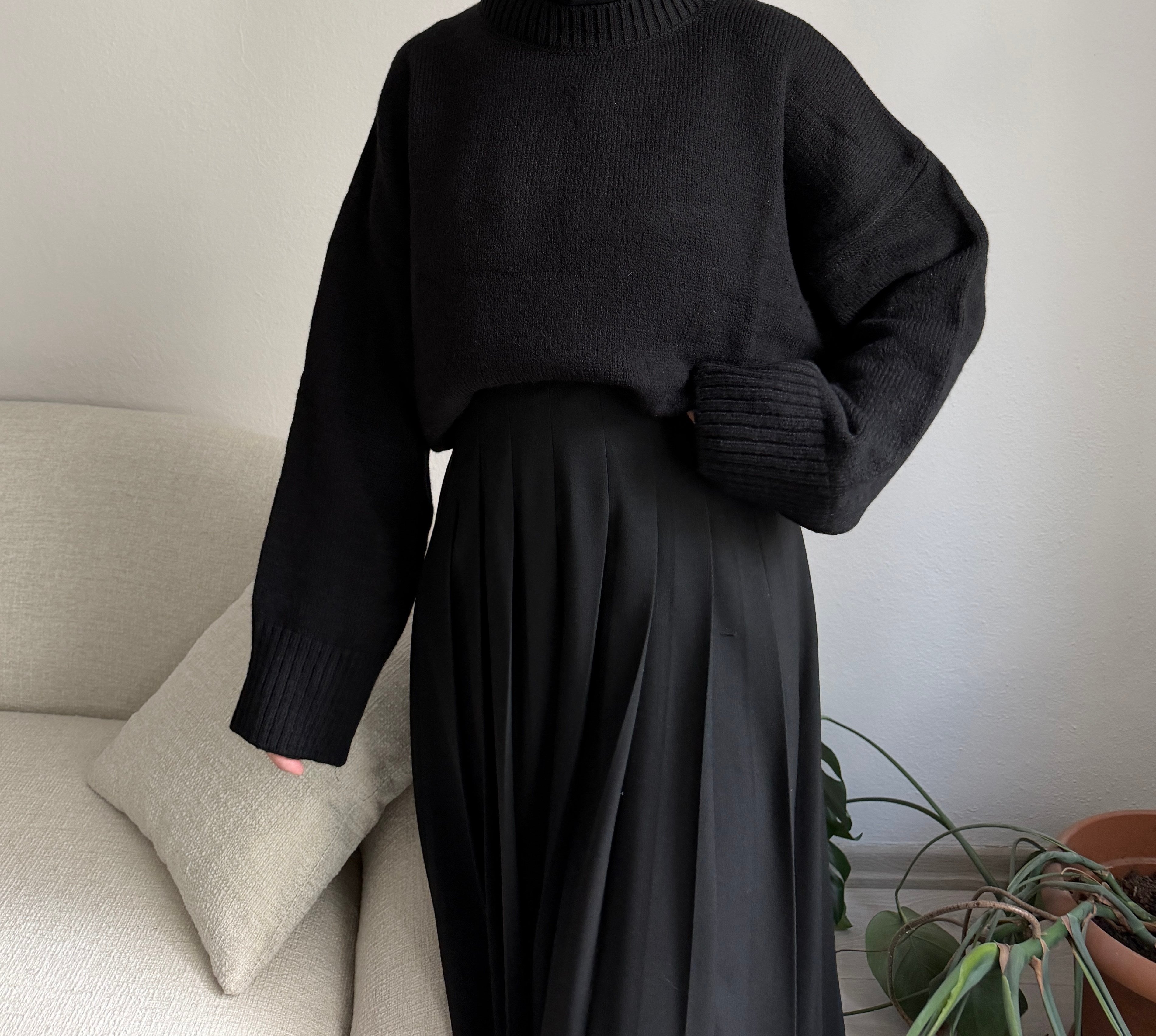 Siyah Oversize Kazak