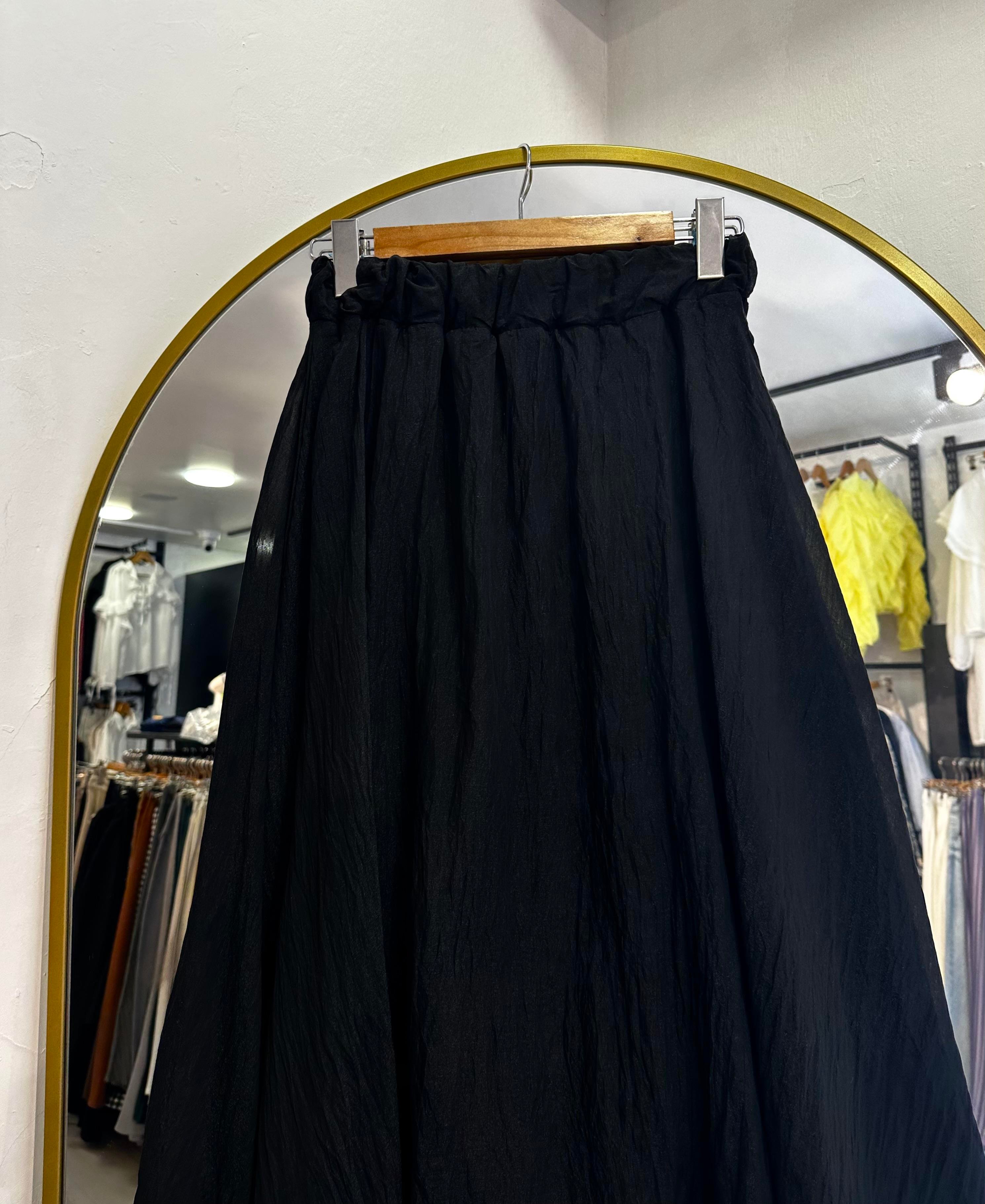 Siyah Tül Volan Etek