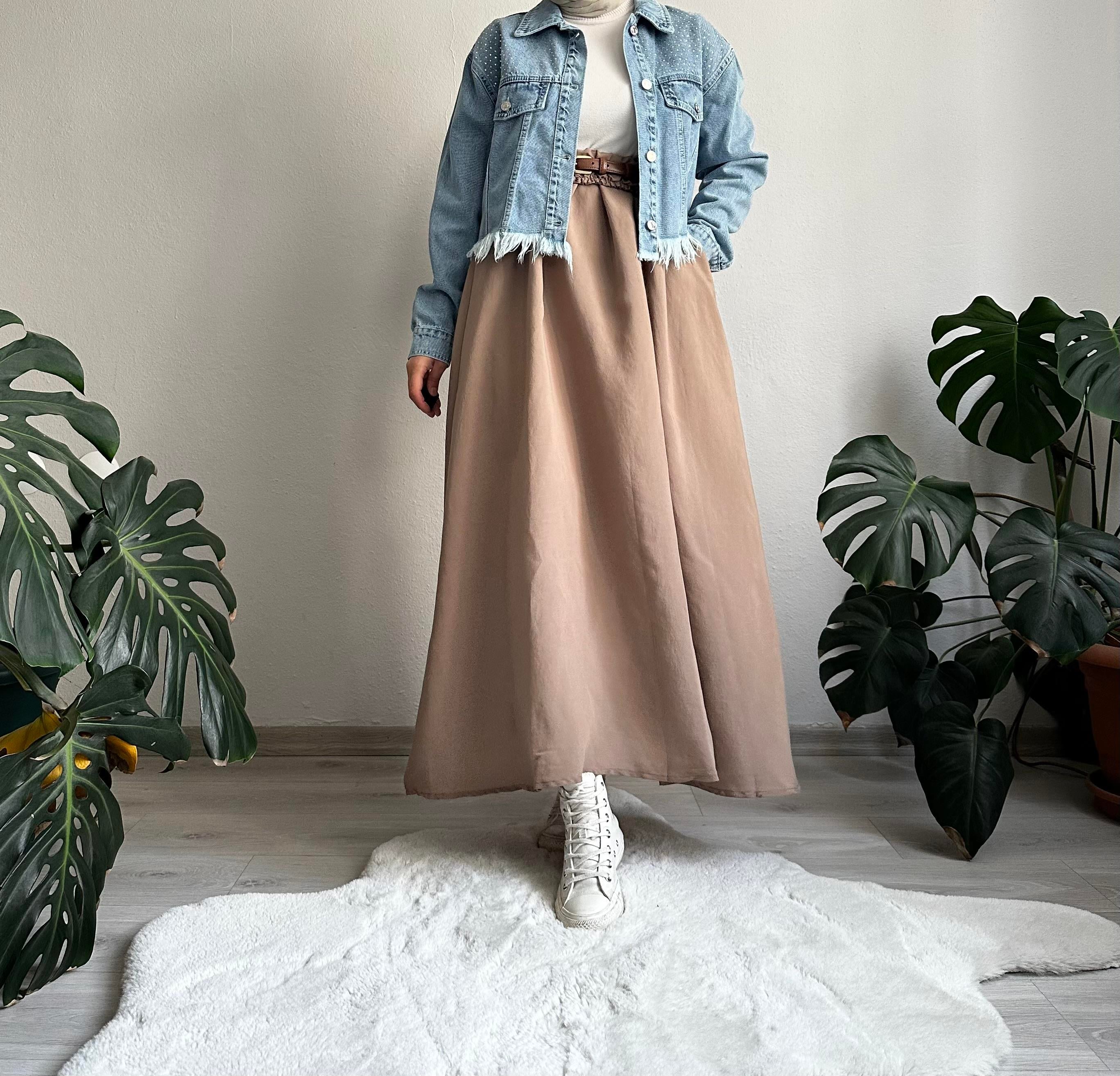 Sütlü Maxi Kloş Etek