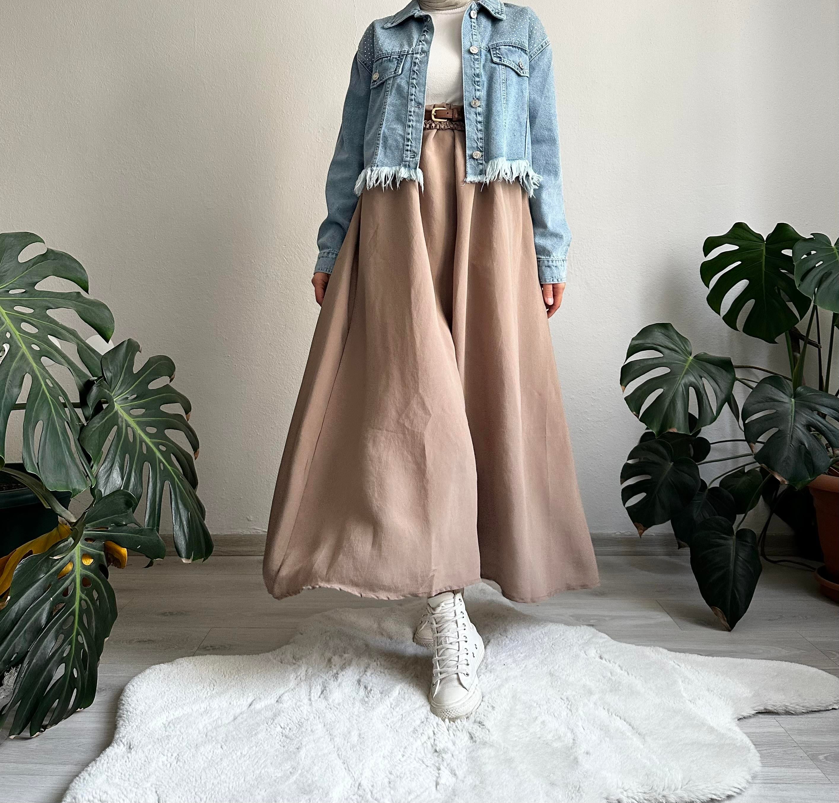 Sütlü Maxi Kloş Etek