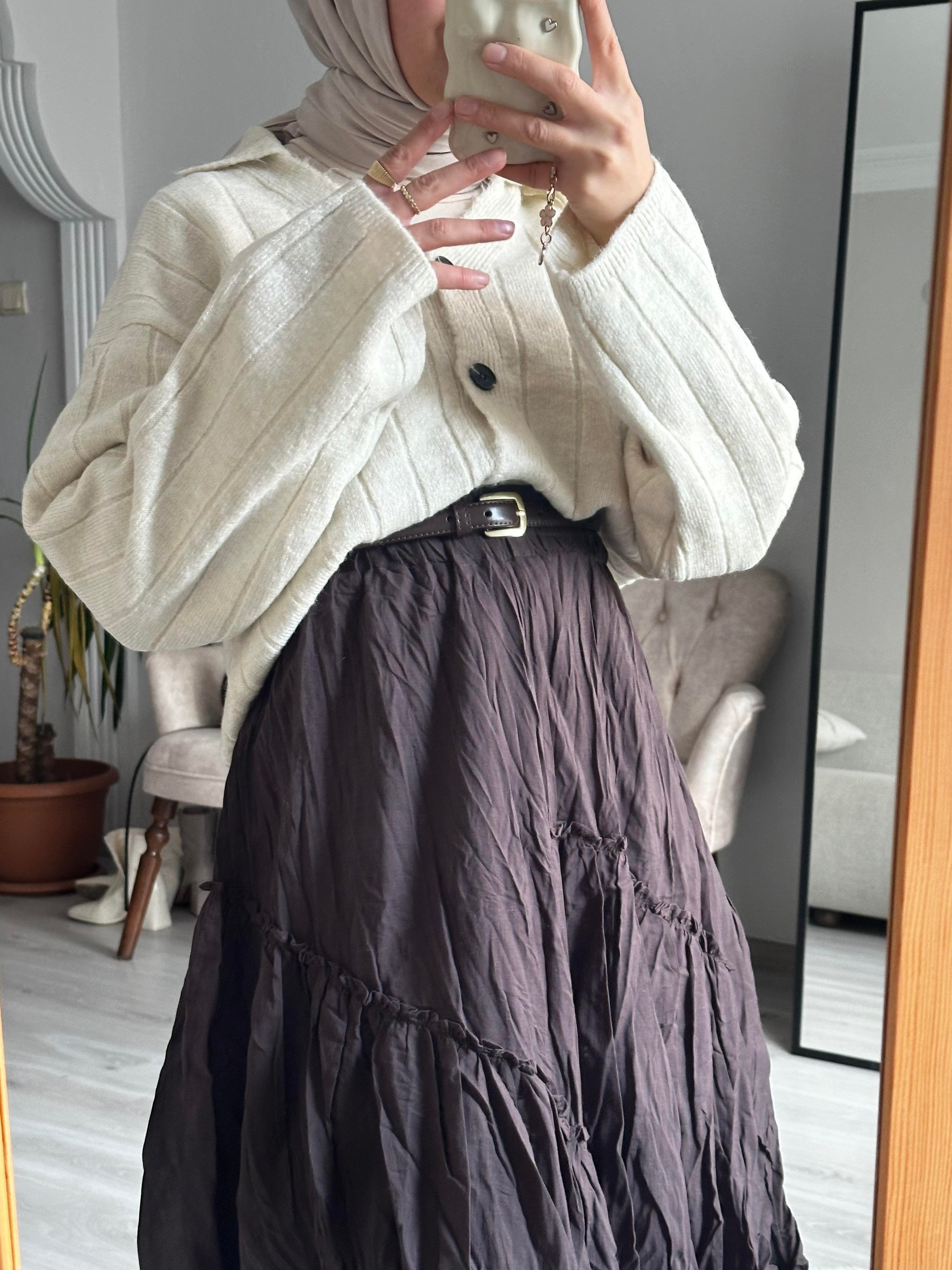 Sütlü Oversize Triko Hırka