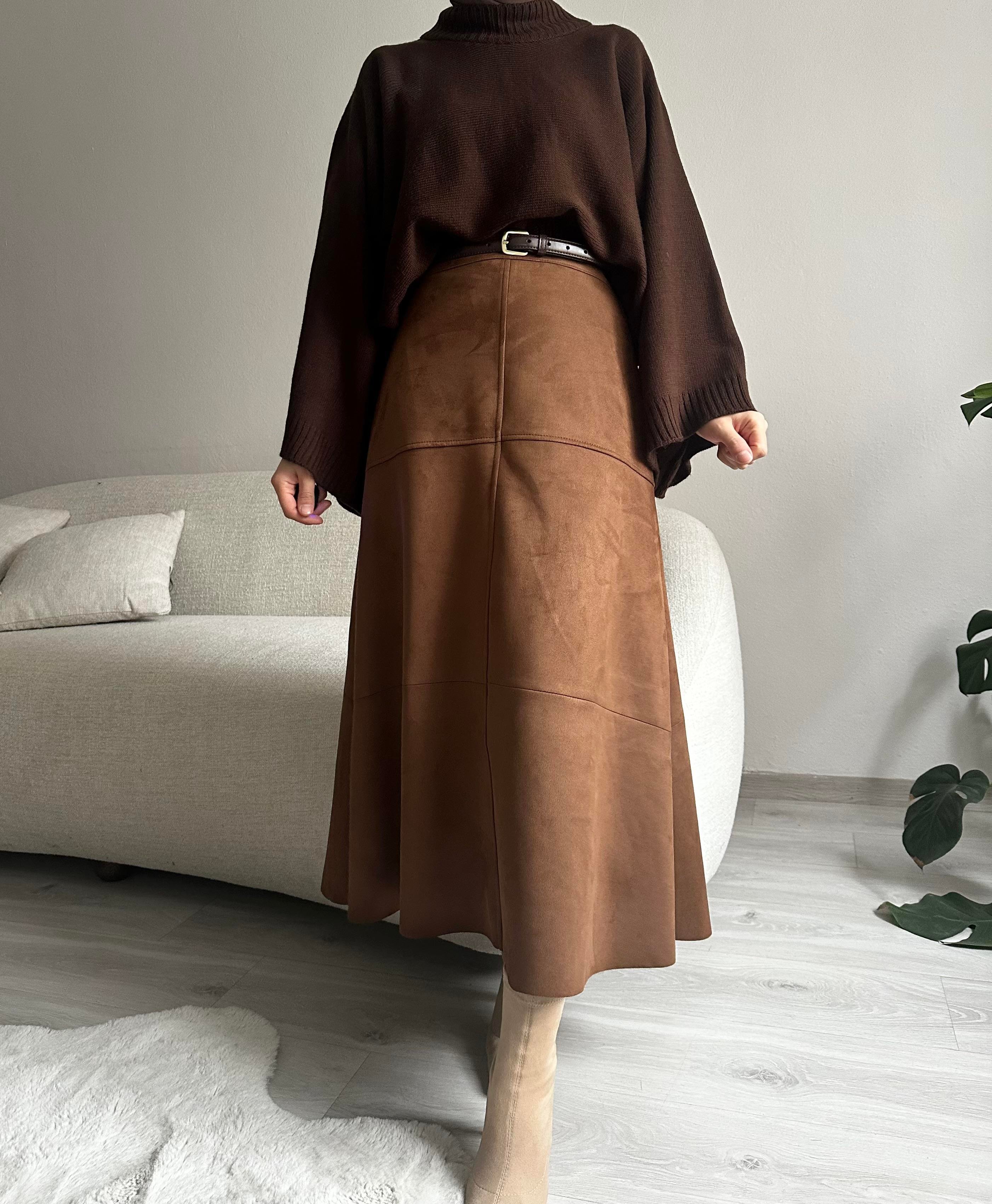 Taba Süet Çan Etek