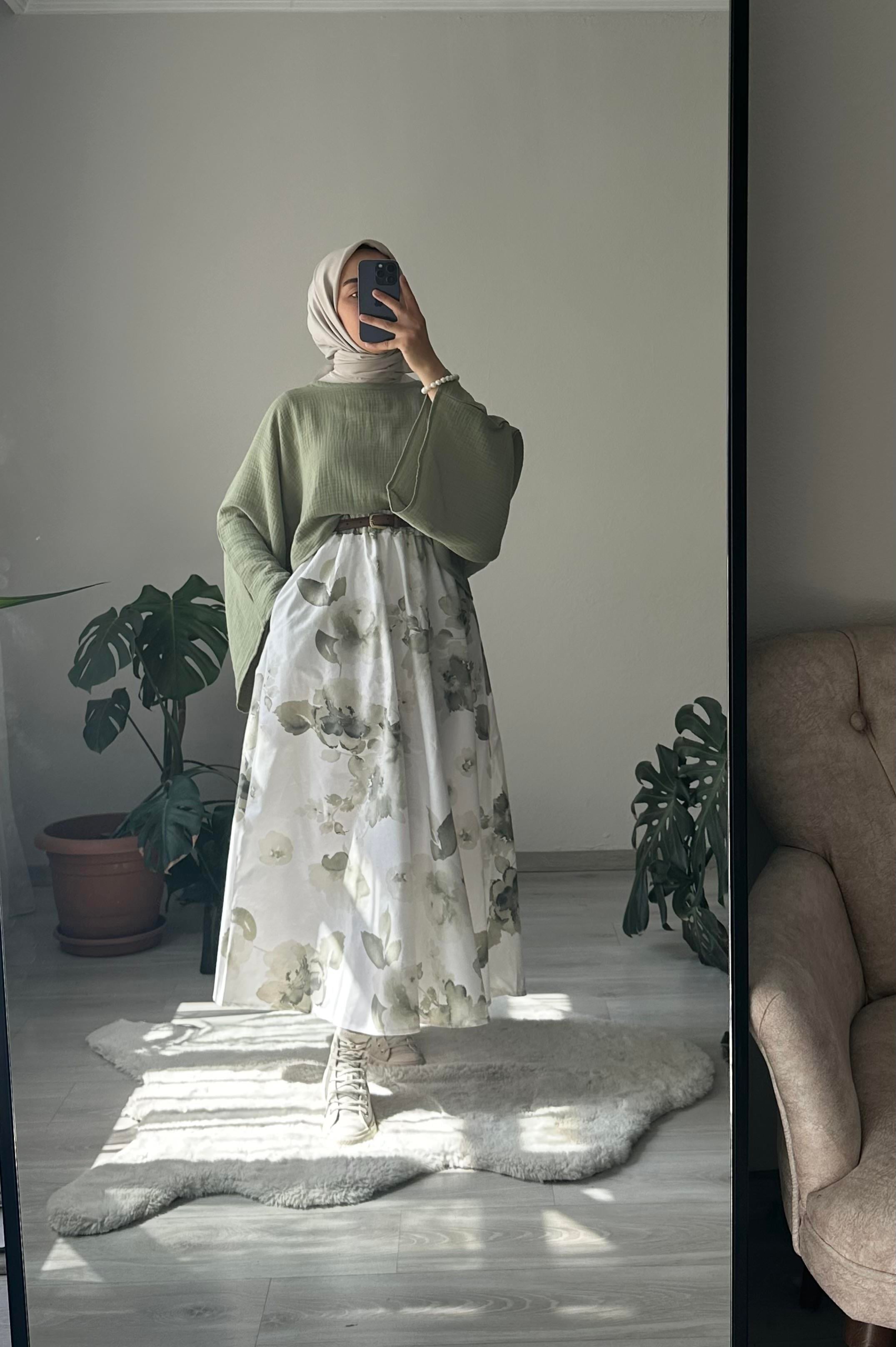 Yeşil Monstera Pera Set Takım