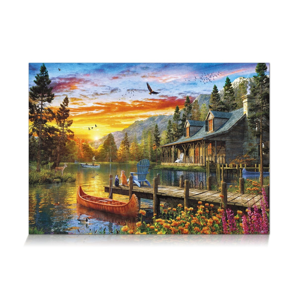 2000'LİK PUZZLE DAĞ GÖLÜNDE GÜN BATIMI